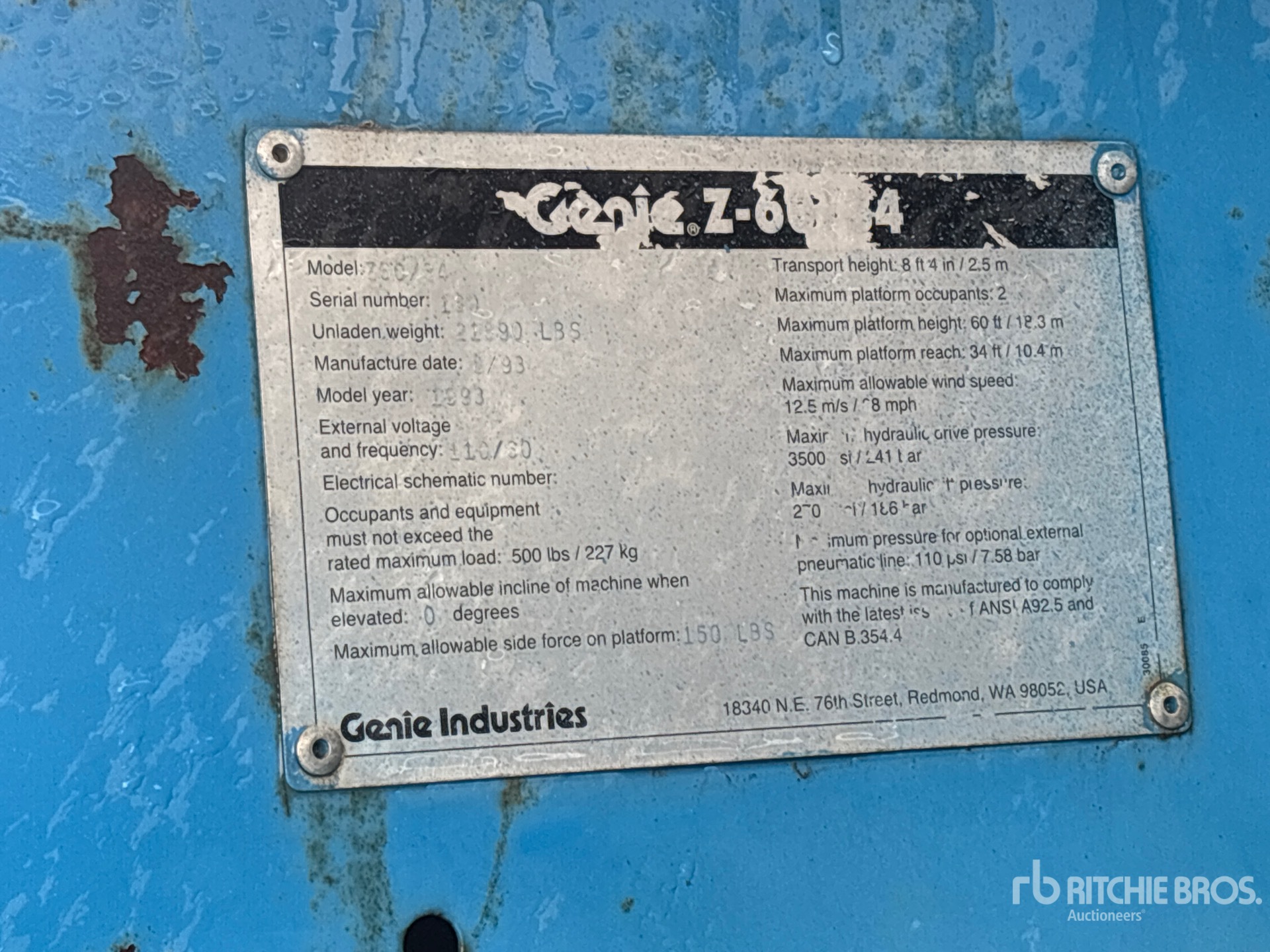 1993 Genie Z-60/34