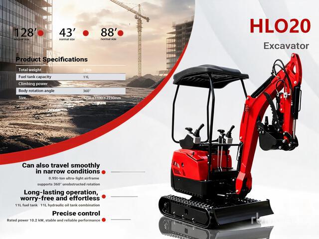 2026 HLO20-RED Mini Excavator: <6.6t