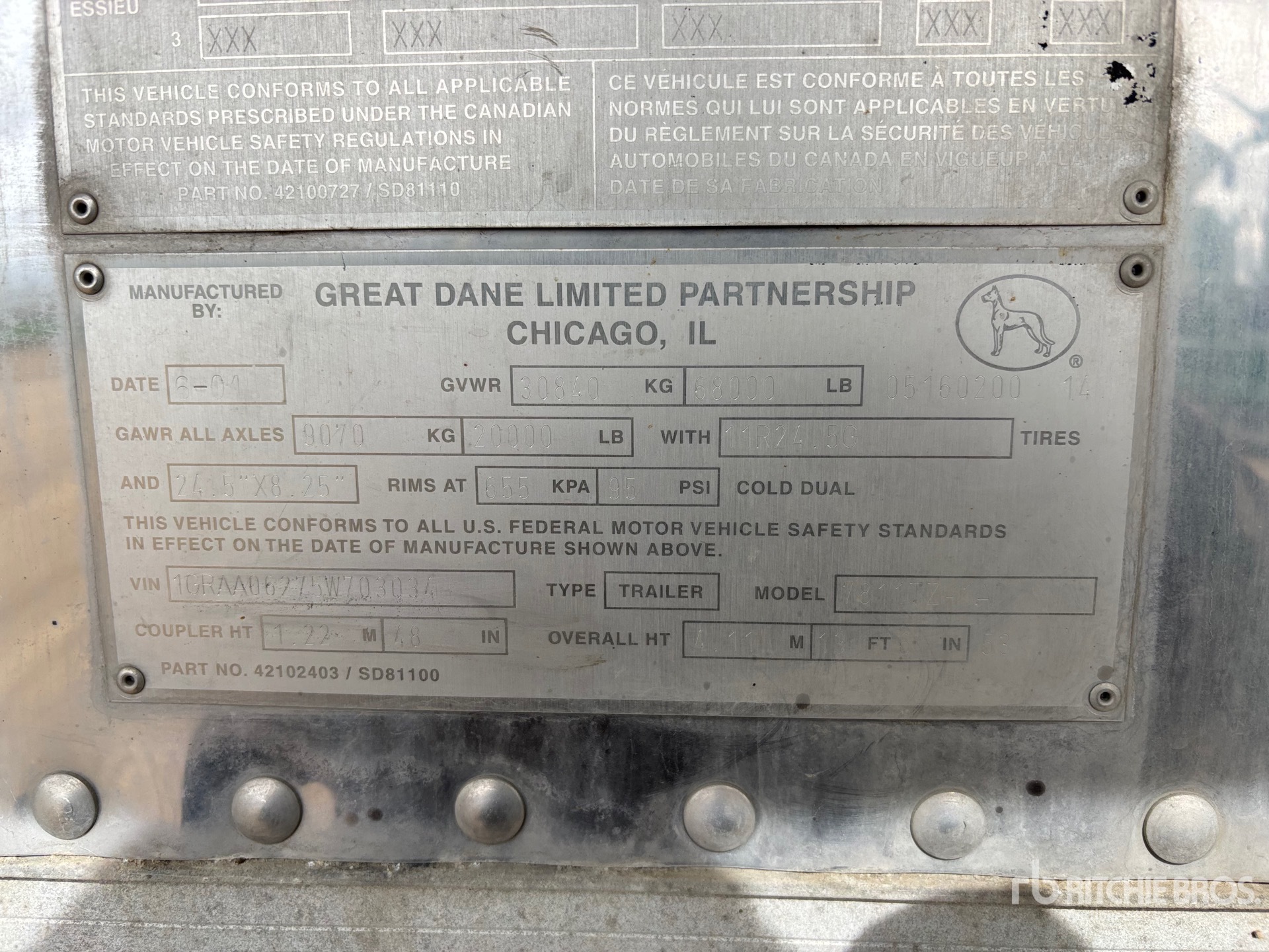 2005 Great Dane 53 FT X 102 IN T/A