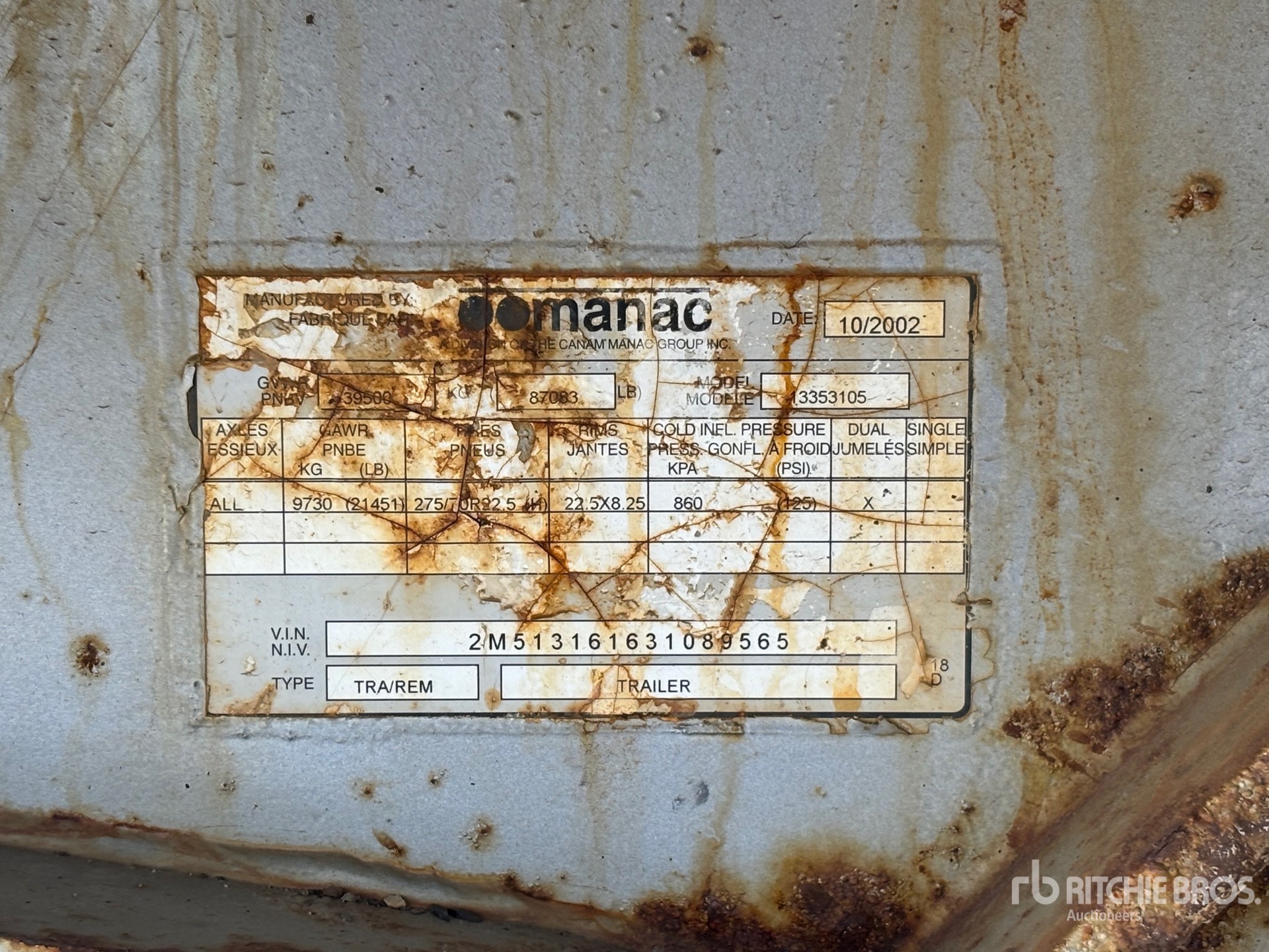 2003 Manac 53 ft Tri/A