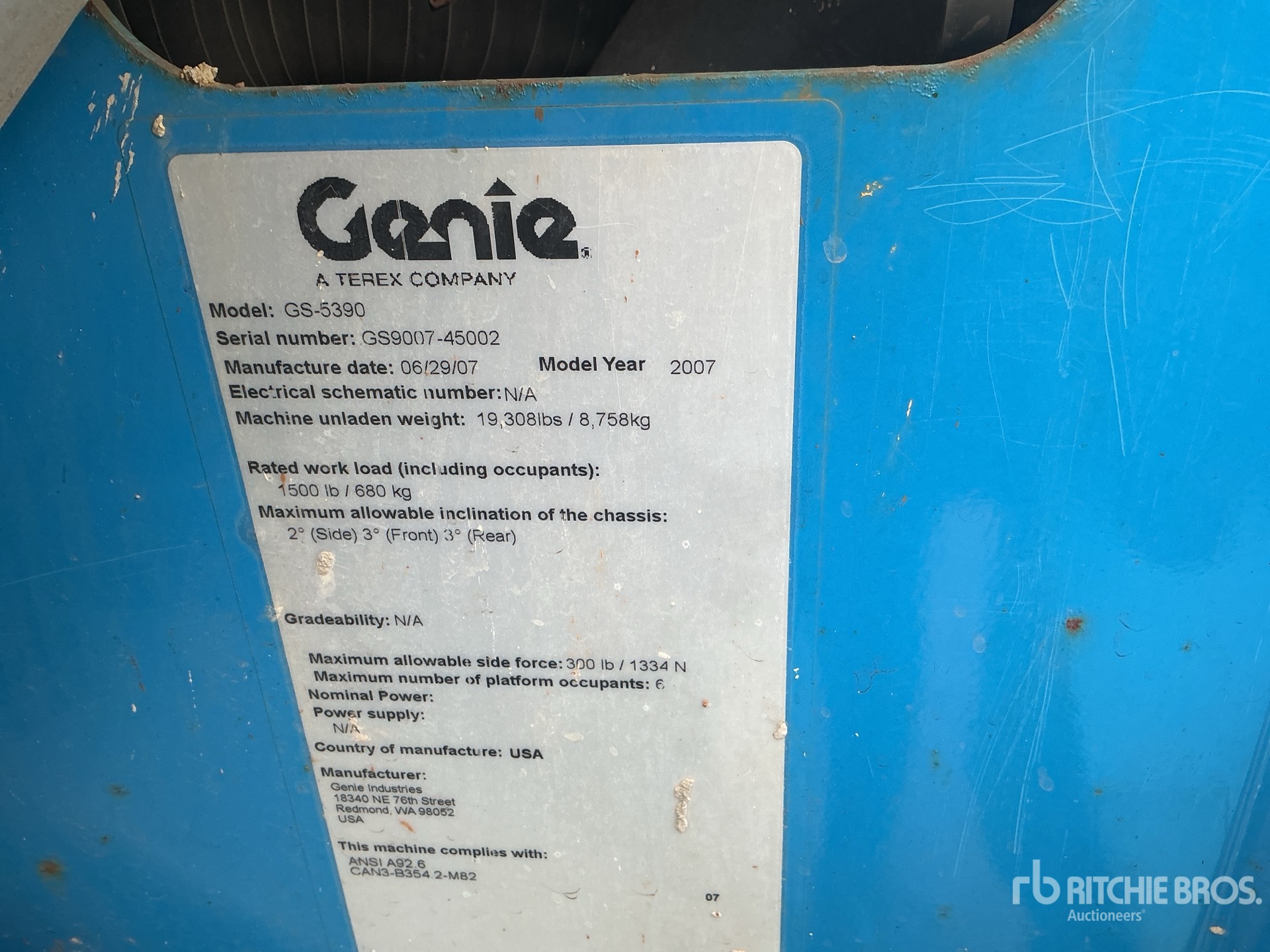 2007 Genie GS-5390RT