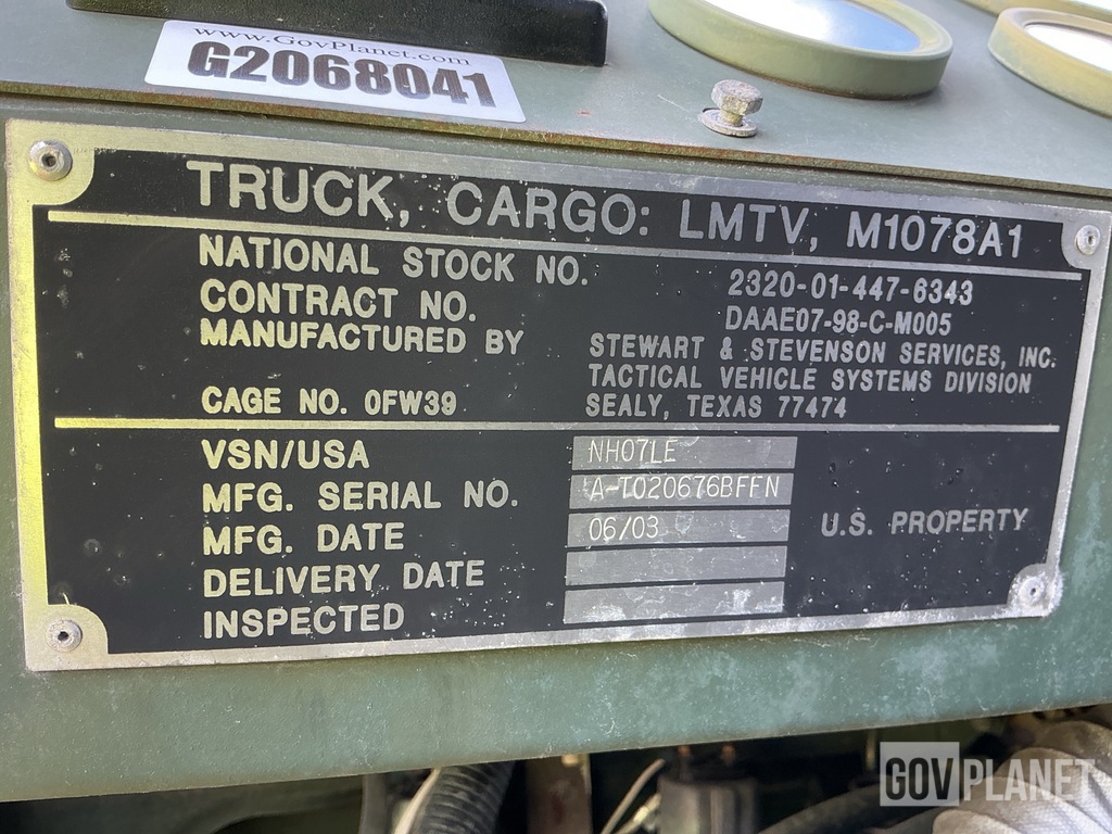 General Appearance with Serial Number / VIN