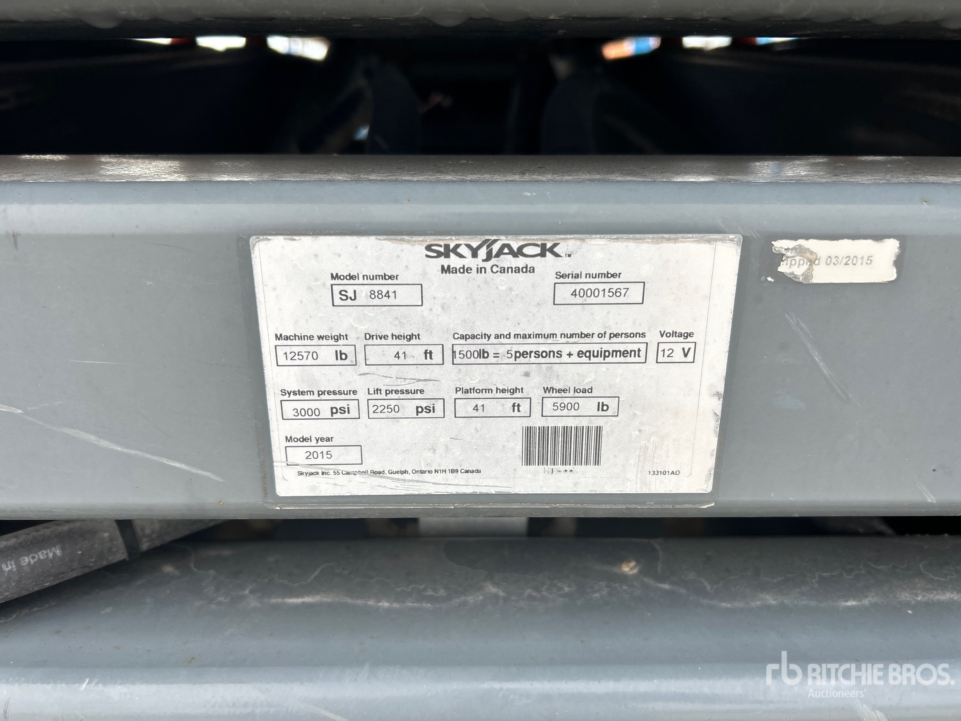 2015 Skyjack SJ8841RT