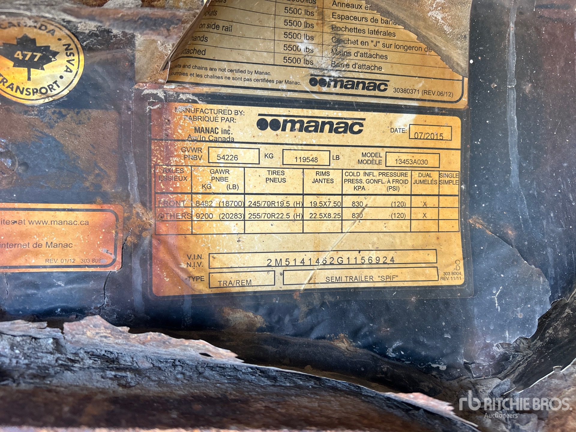 2016 Manac 53 FT QUAD/A