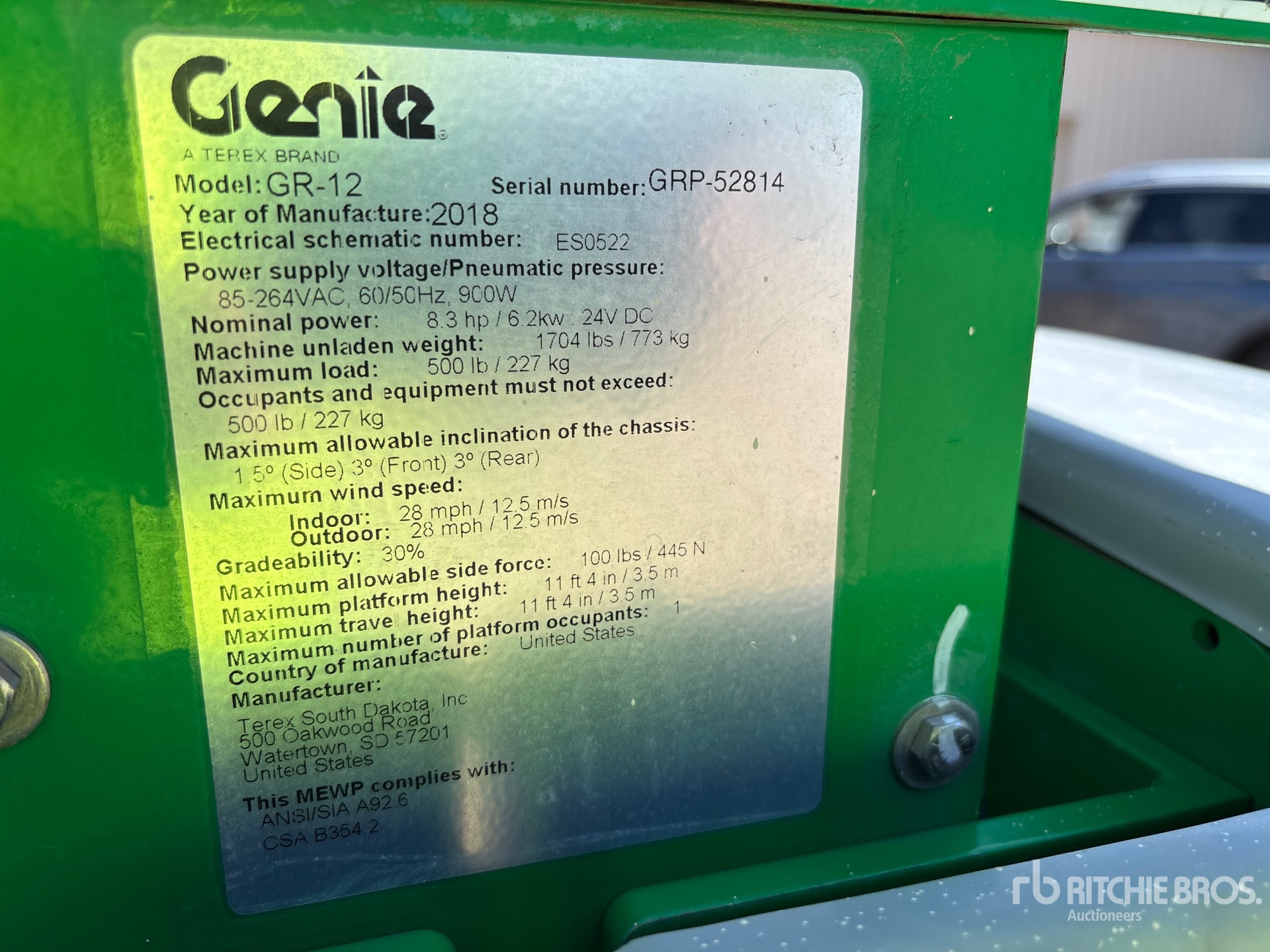 2018 Genie GR-12