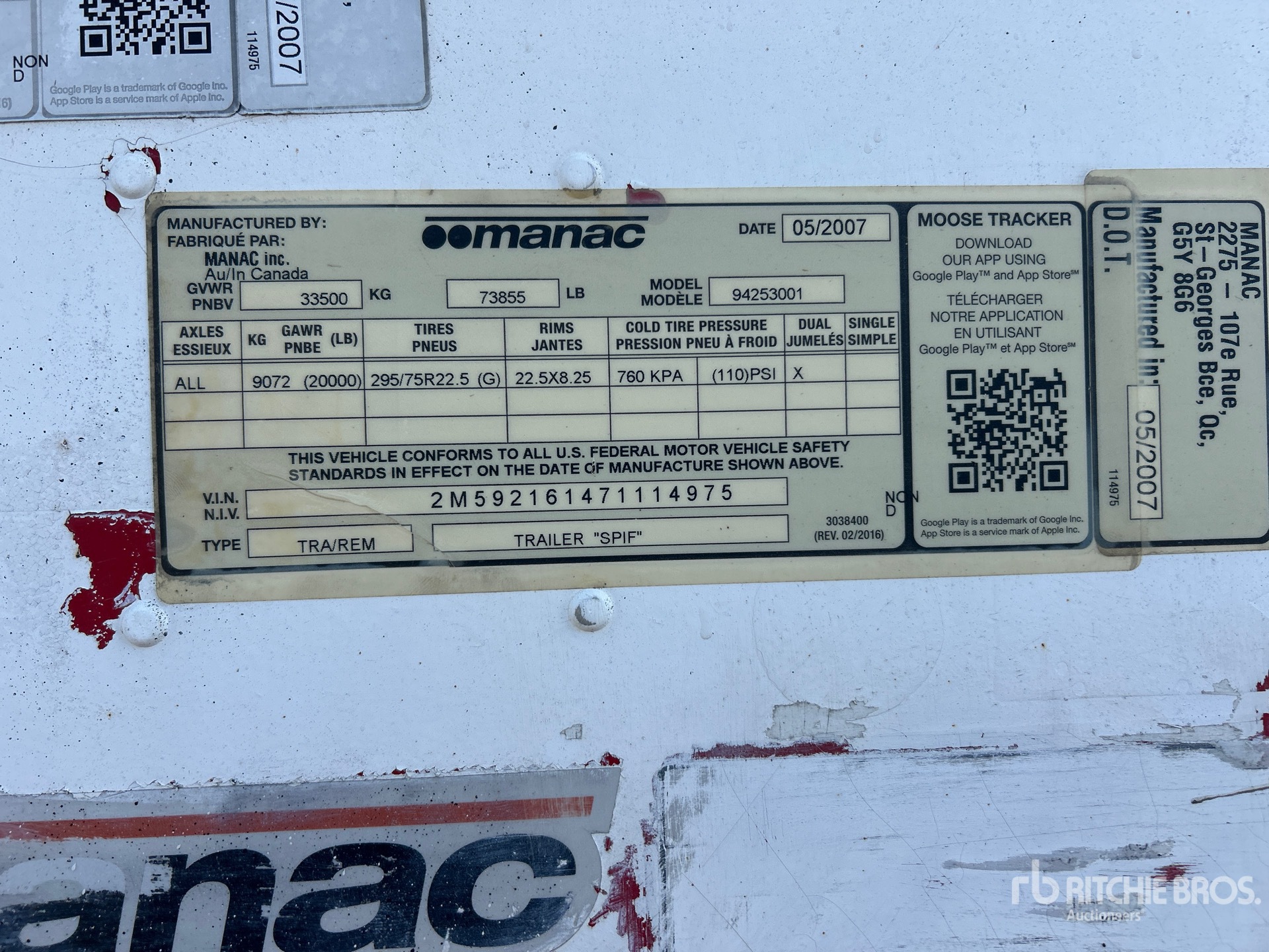 2007 Manac 53 ft T/A