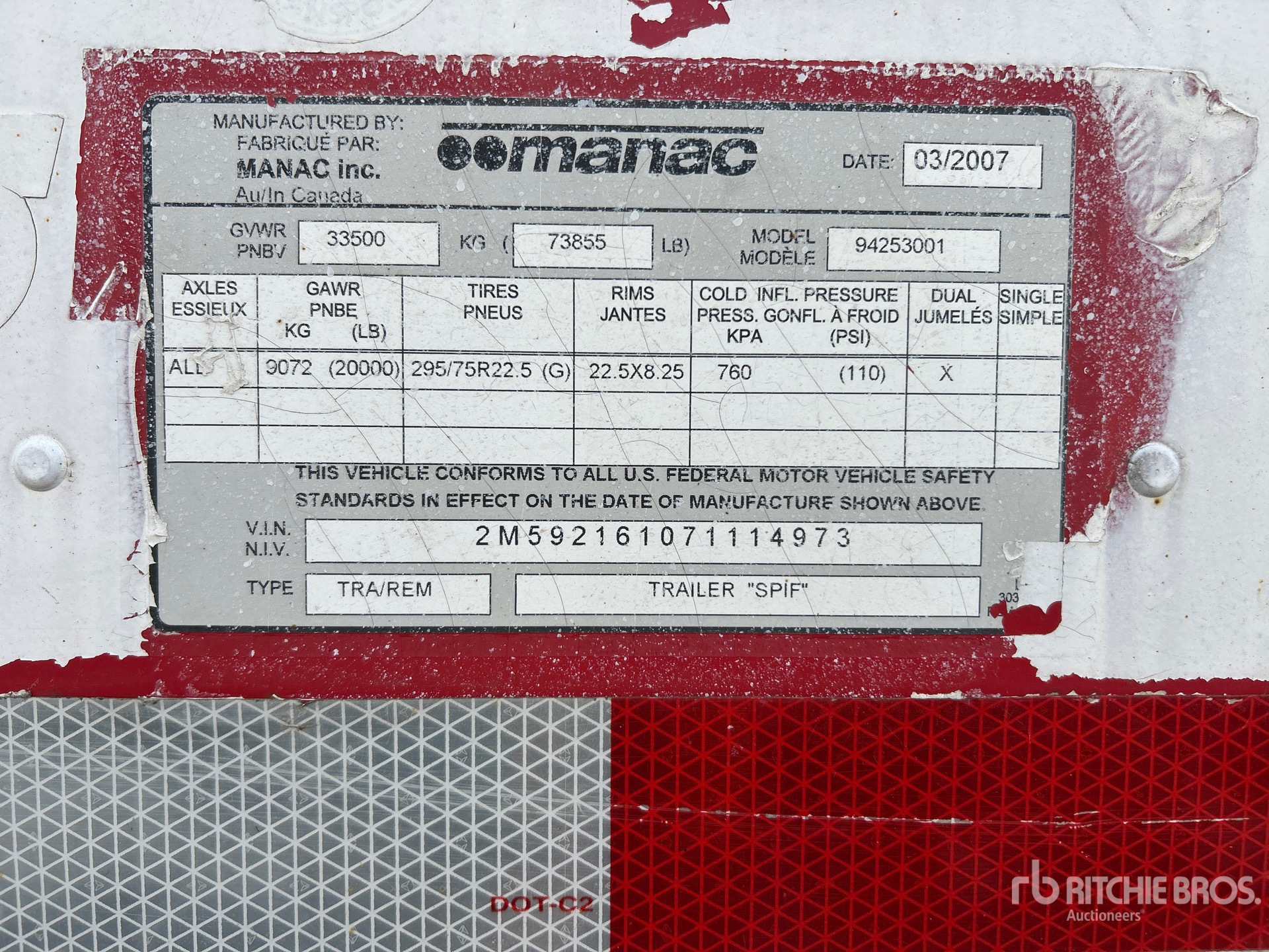 2007 Manac 53 ft T/A