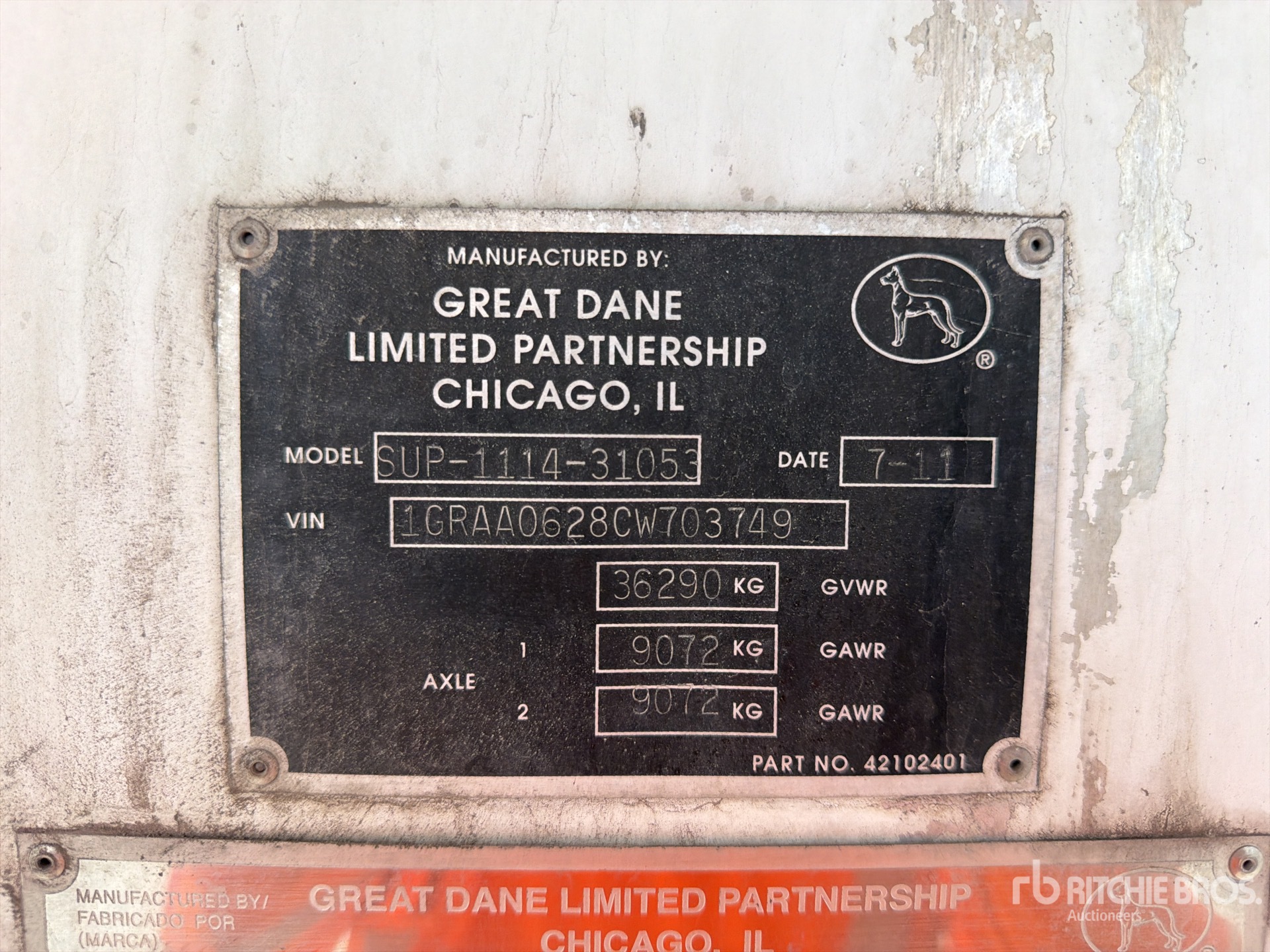 2012 Great Dane 53 FT T/A CAJA REFRIGERADA /
