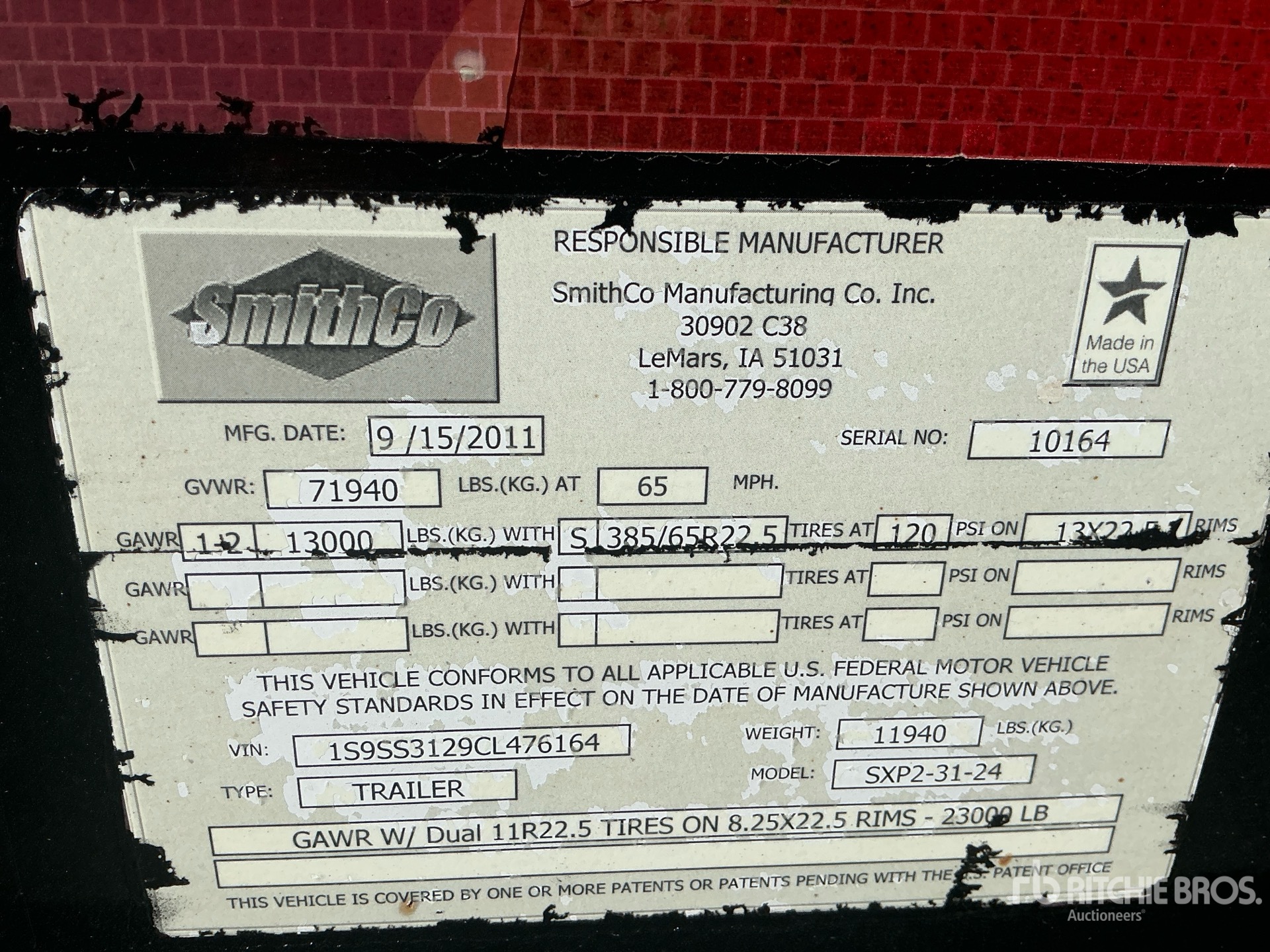 2012 Smithco 31 ft T/A