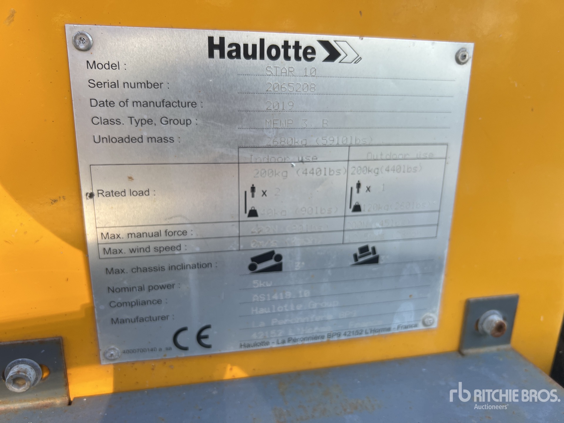 2019 Haulotte STAR10