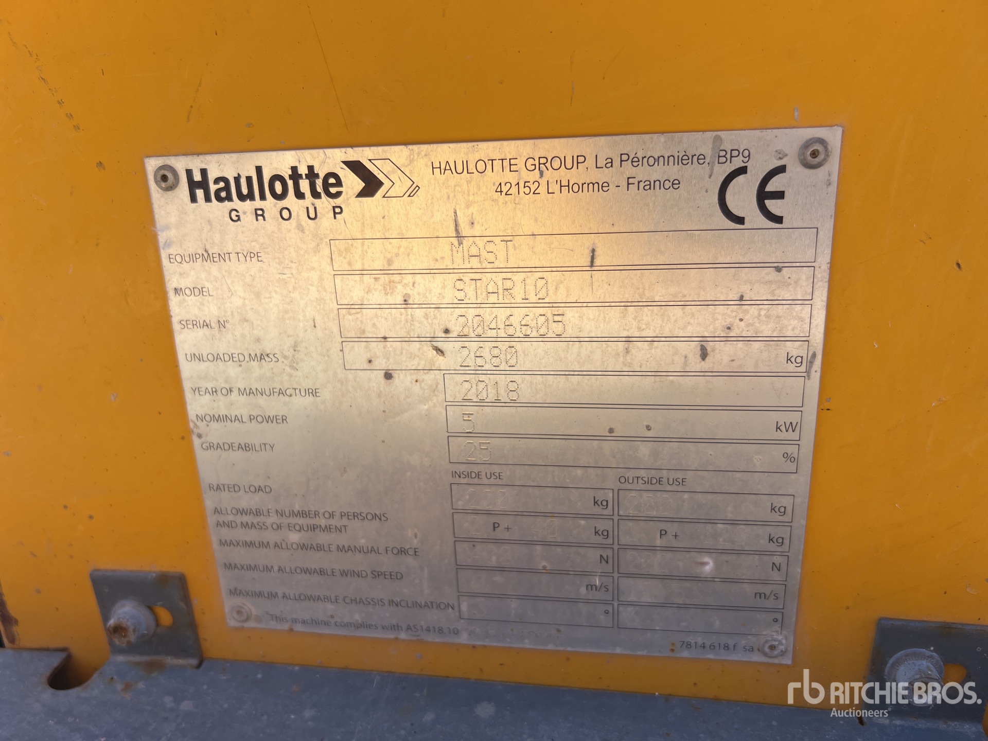 2018 Haulotte STAR 10