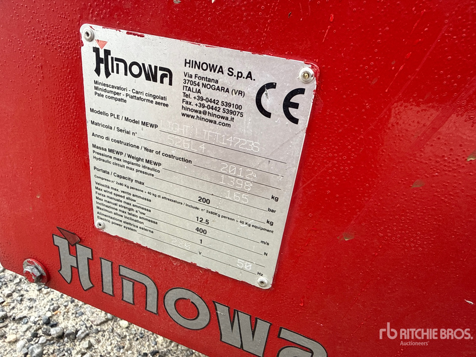 2012 Hinowa LIGHTLIFT 14.72