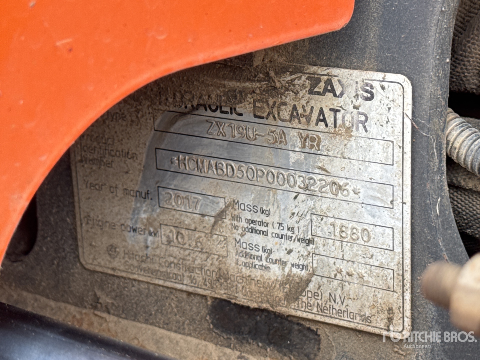 2017 Hitachi ZX19U-5A YR