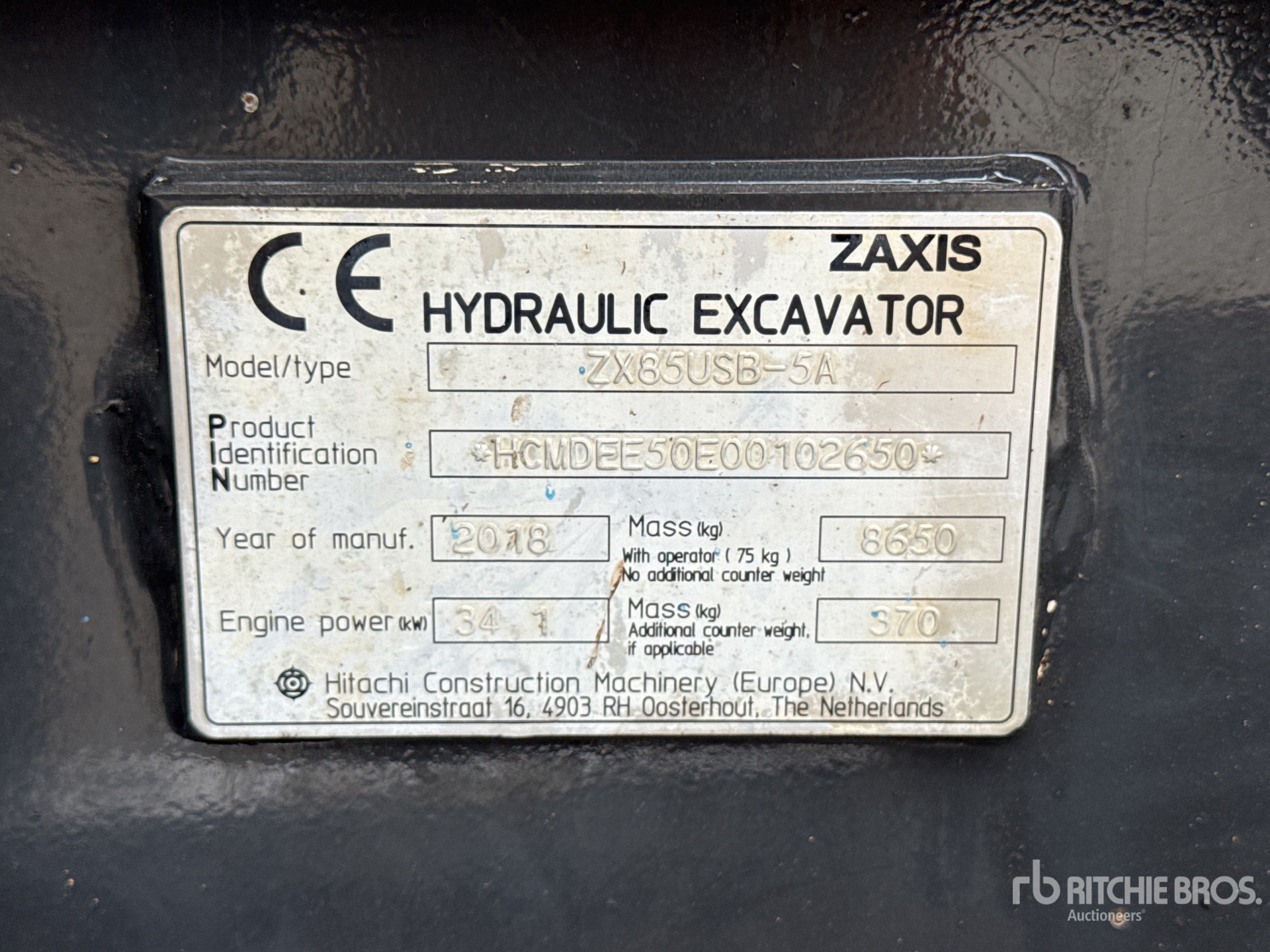 2018 Hitachi ZX85U