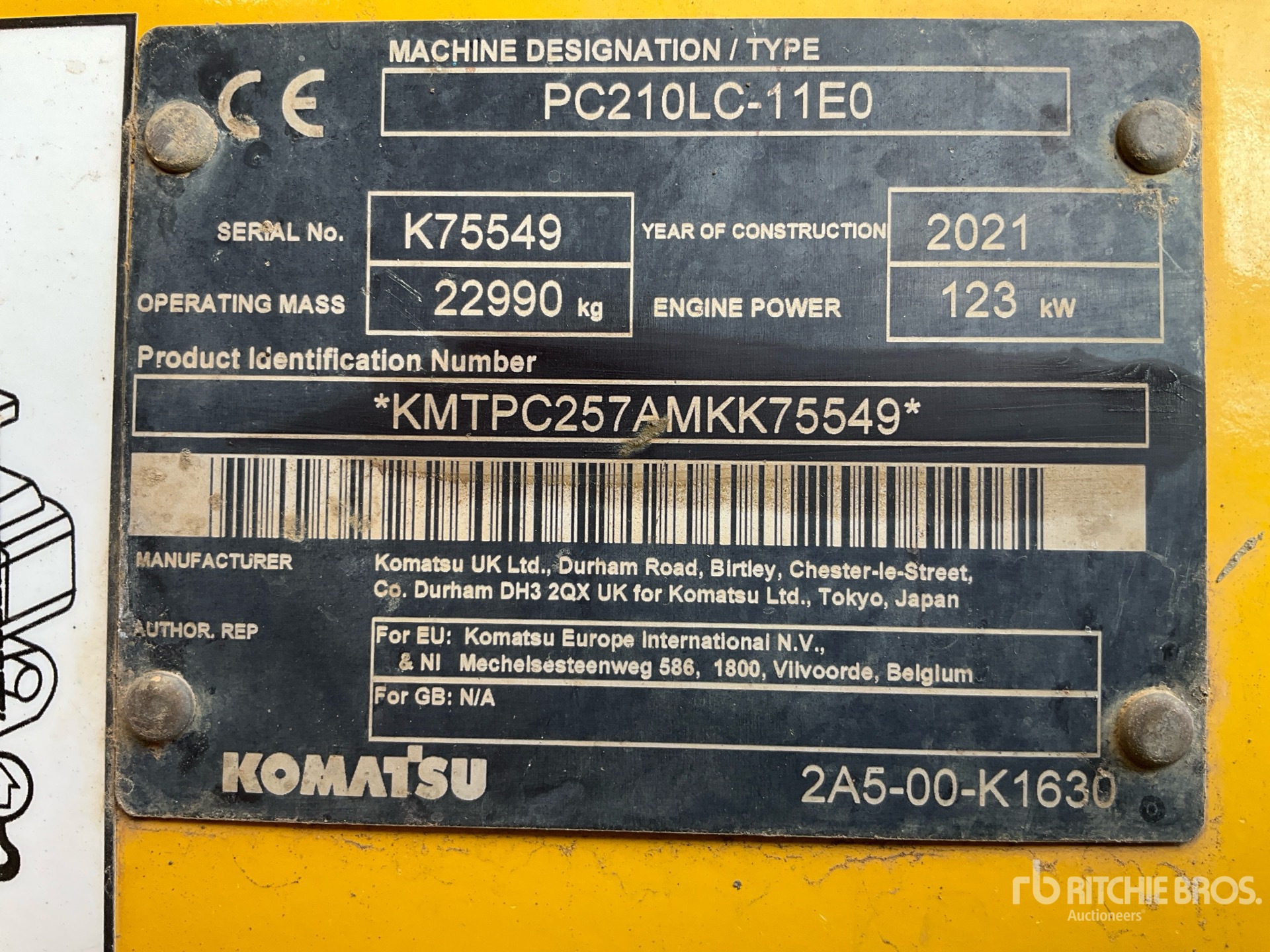 2021 Komatsu PC210LC-11E0