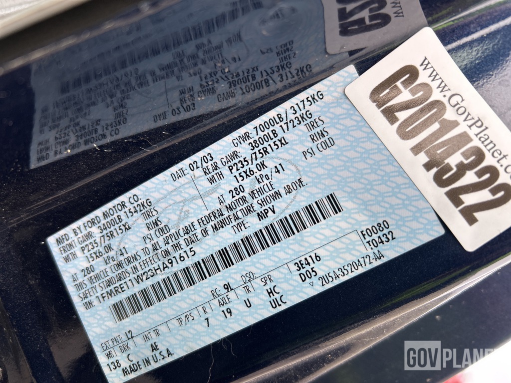 General Appearance with Serial Number / VIN