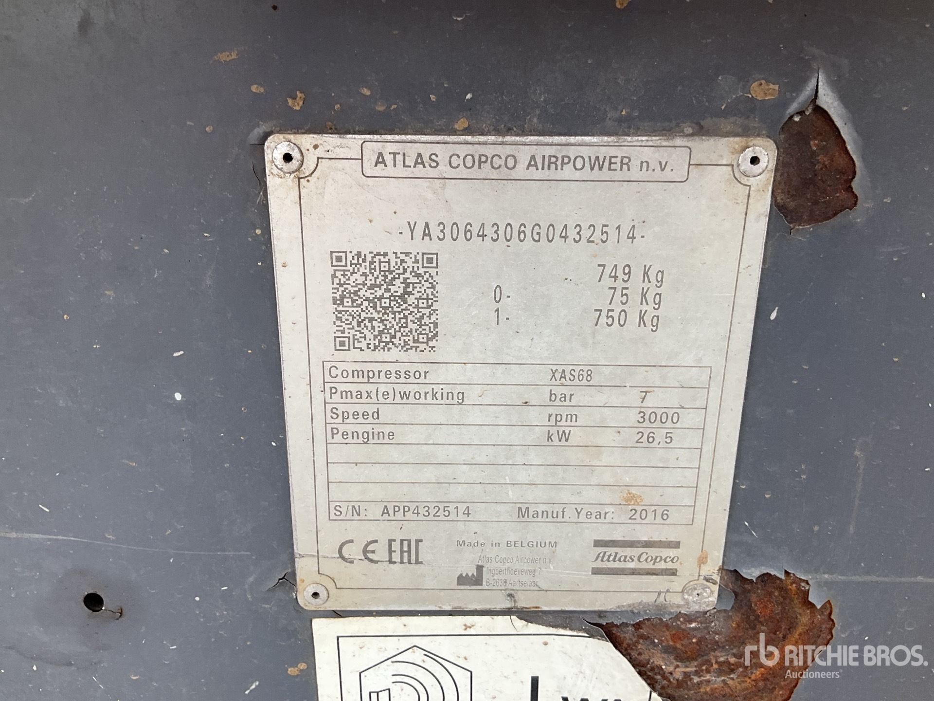 2016 Atlas Copco XAS68