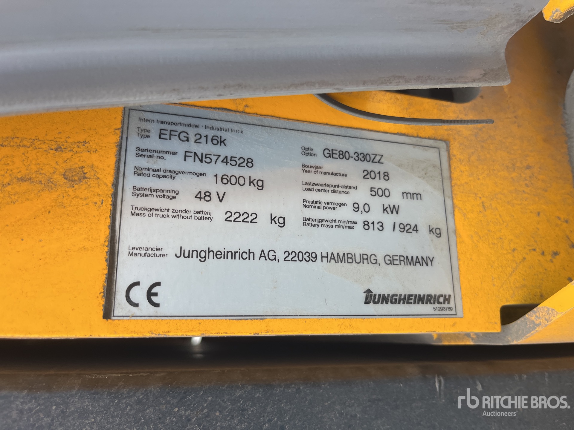 2018 Jungheinrich EFG216K