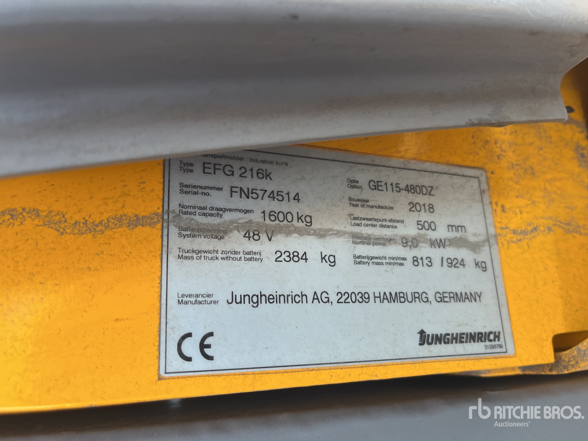 2018 Jungheinrich EFG216K