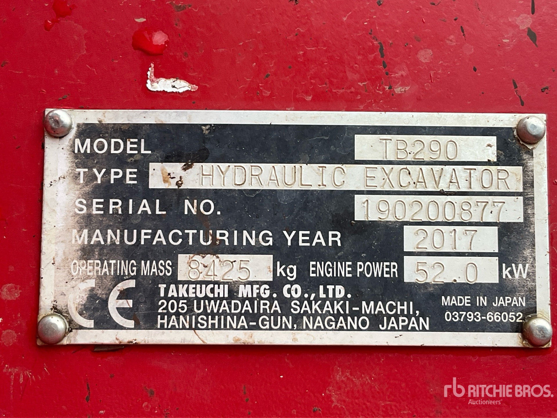 2017 Takeuchi TB290