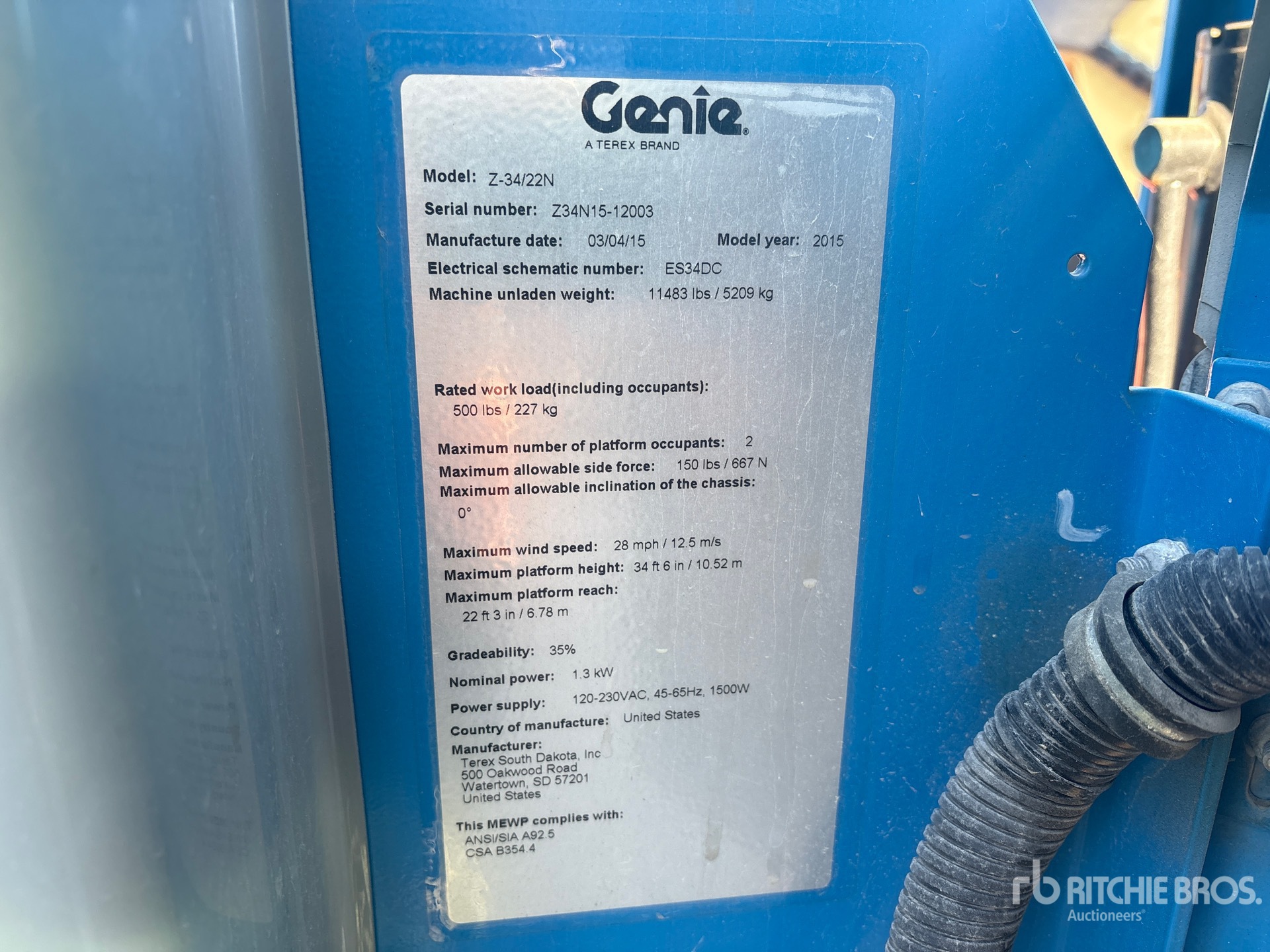 2015 Genie Z34/22N