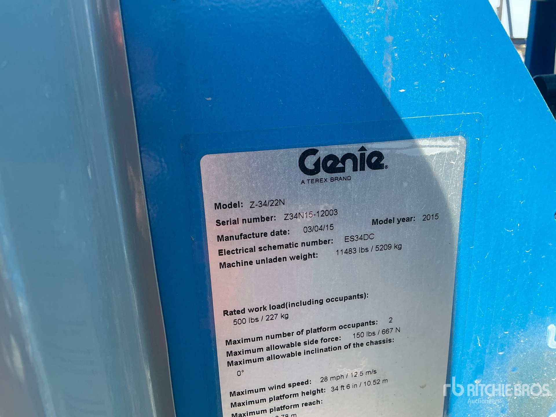 2015 Genie Z34/22N