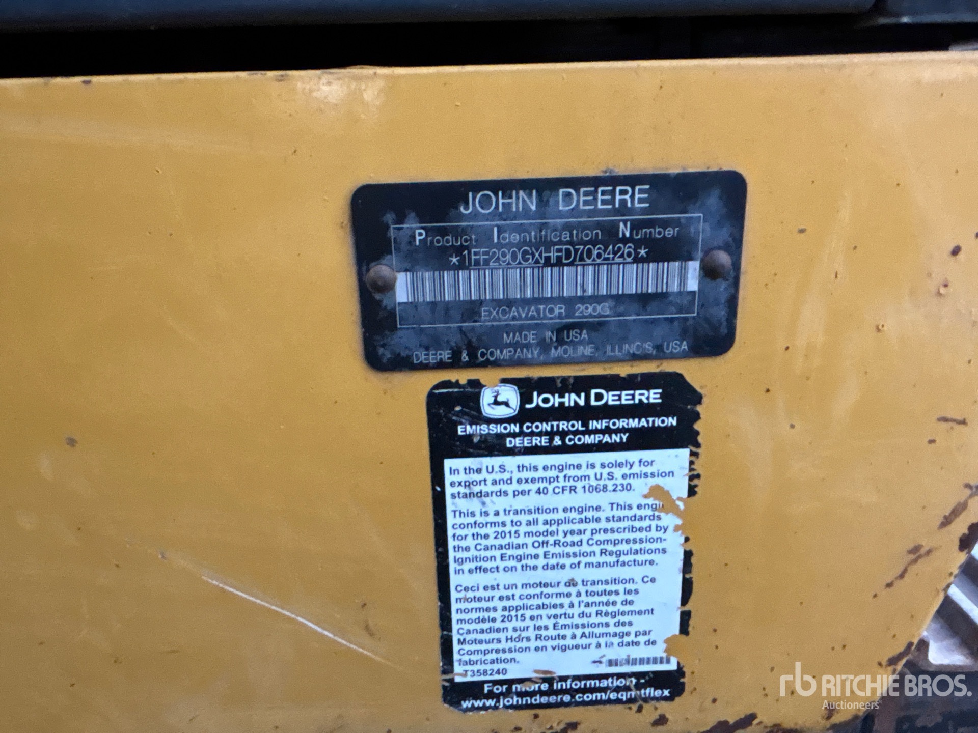 2015 John Deere 290GLC