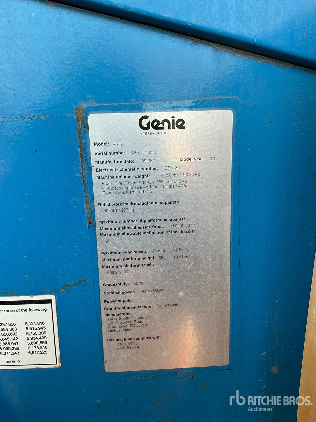 2012 Genie S-65
