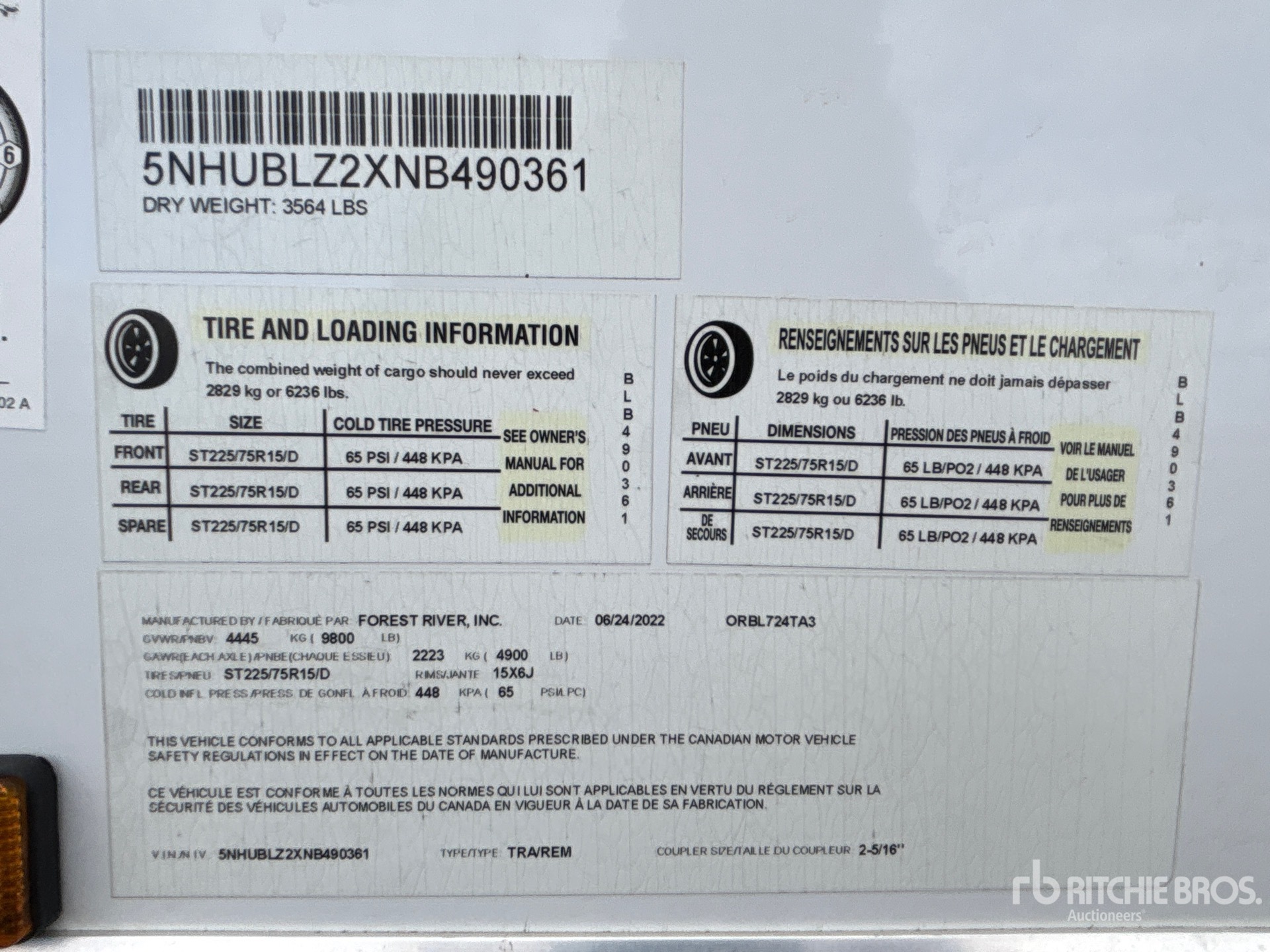2022 Forest River BL724TA3