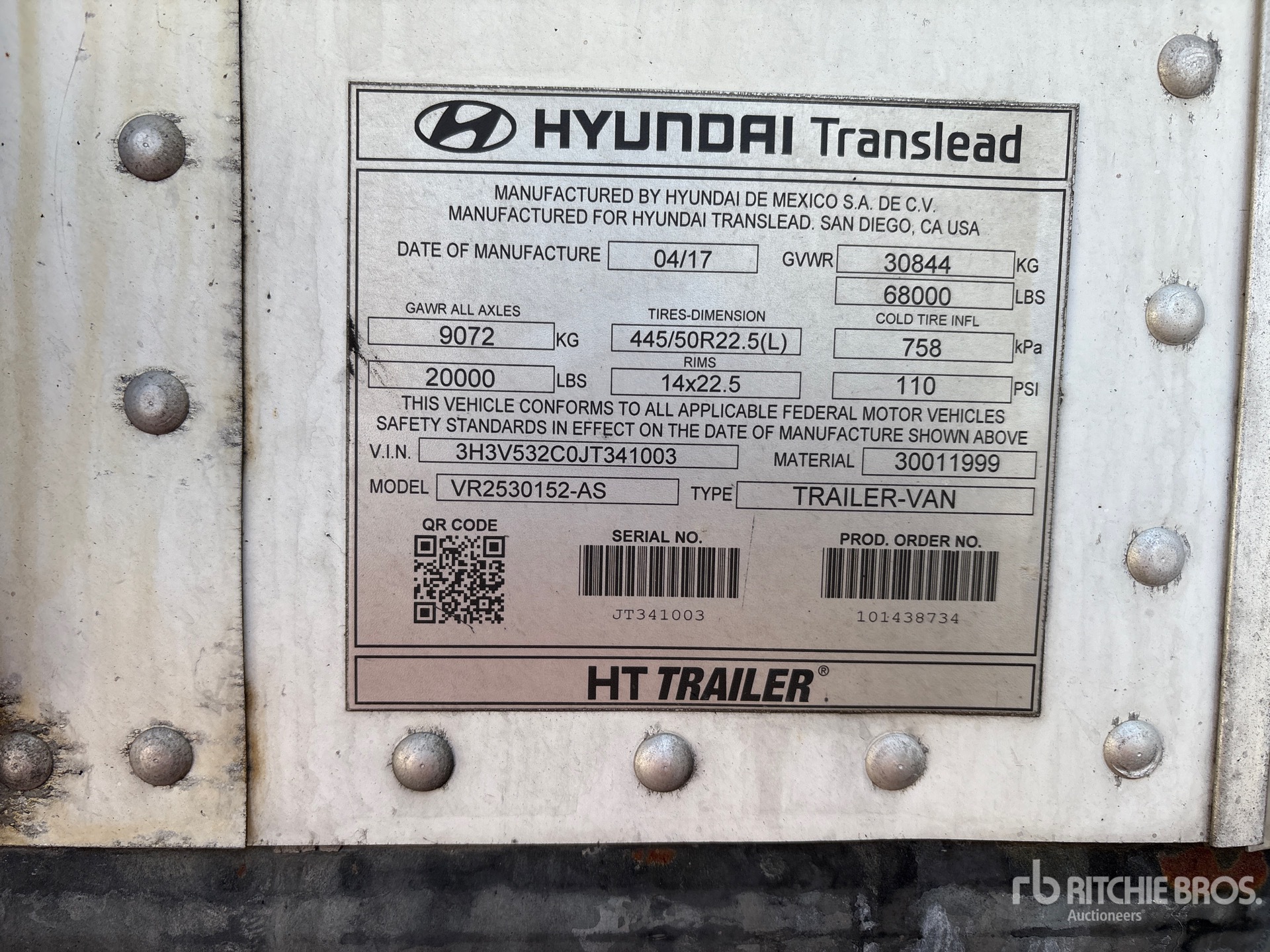 2018 Hyundai VR2530152-AS
