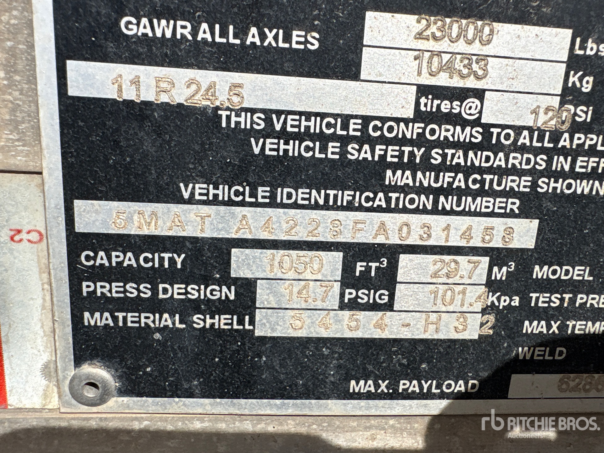 2015 Mac 1050 CFT T/A