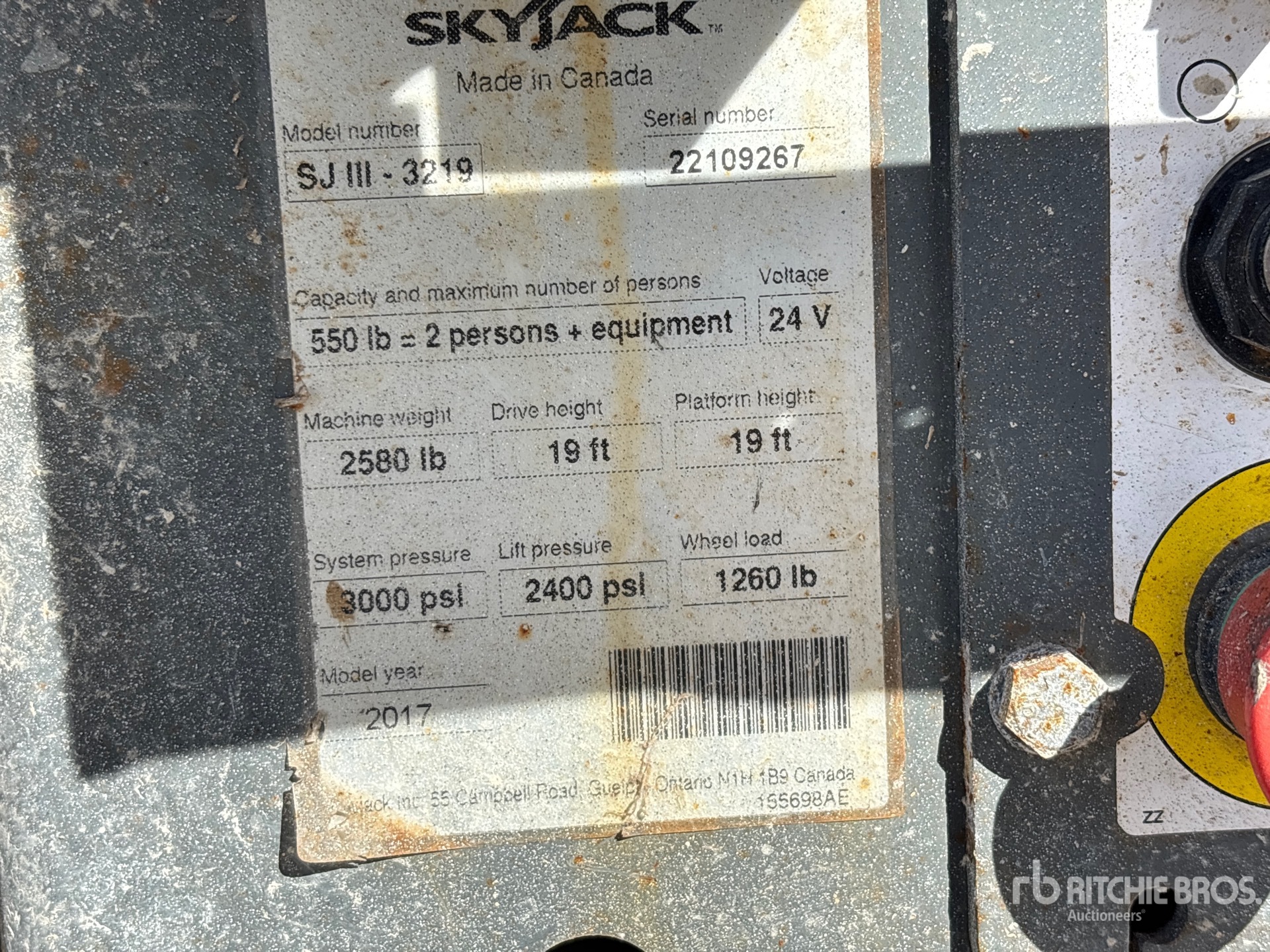2017 Skyjack SJIII-3219
