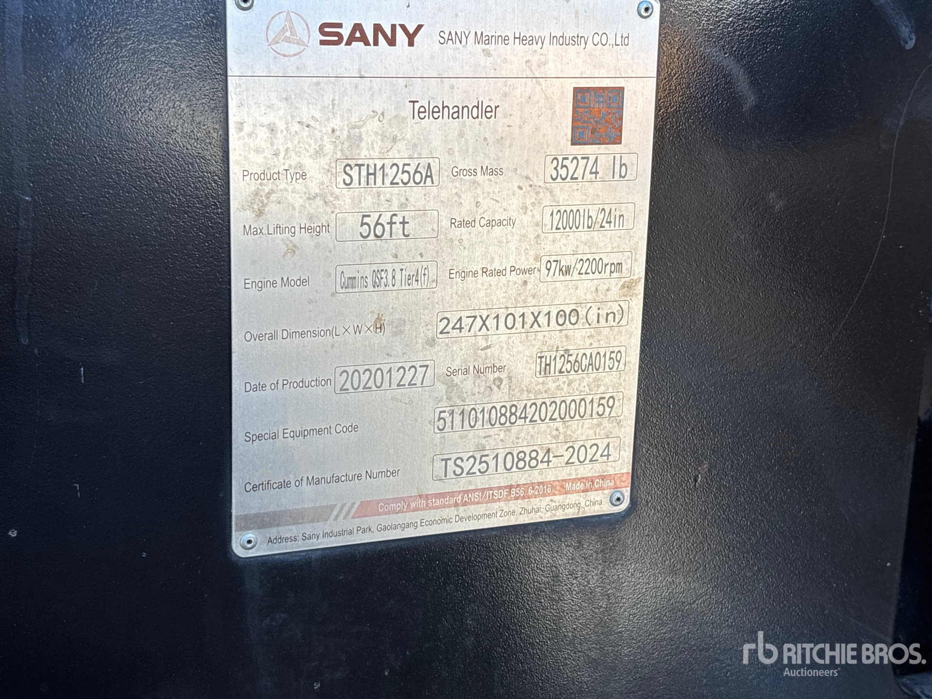 2021 Sany STH1256A