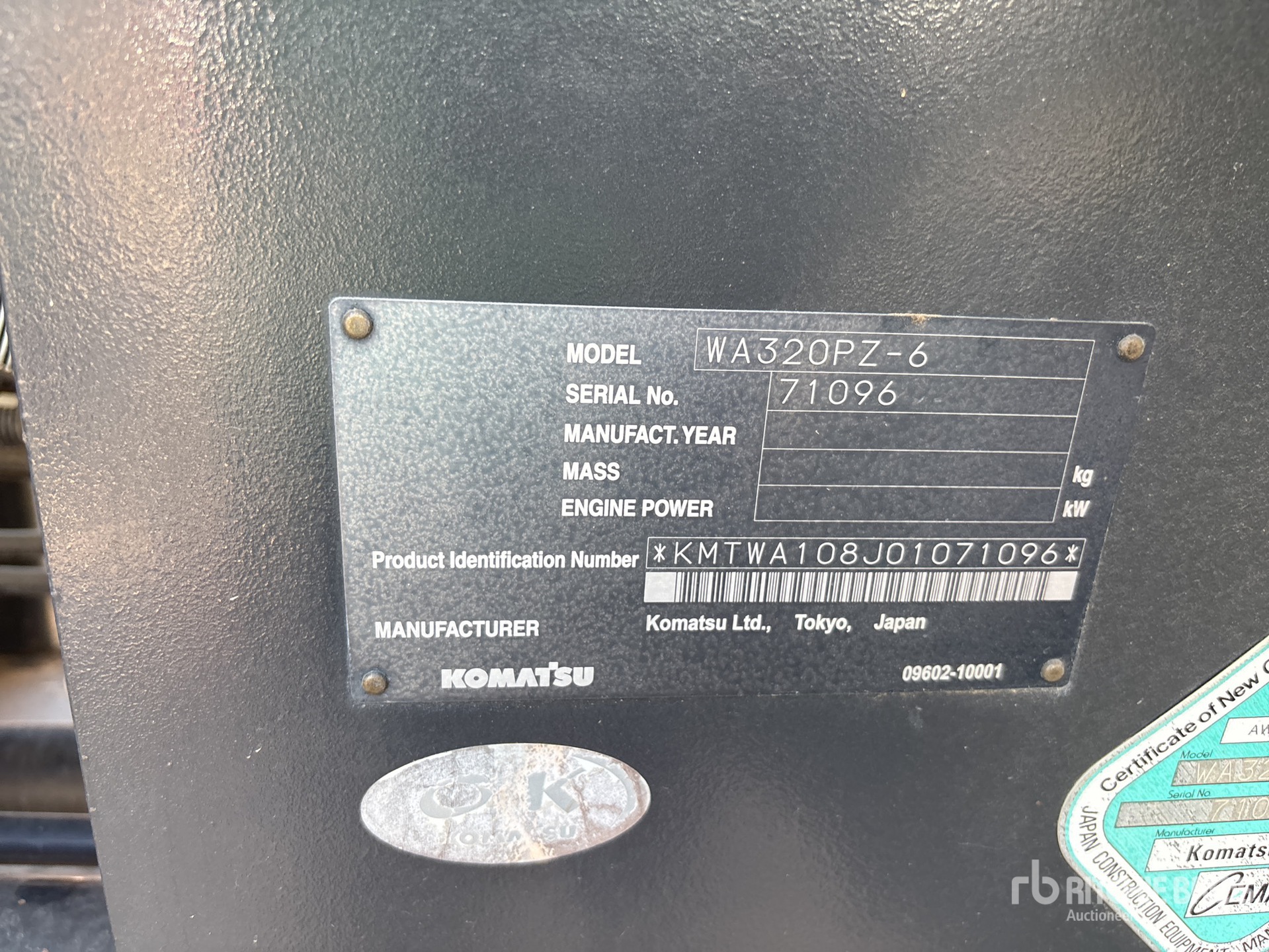 2012 Komatsu WA320PZ-6