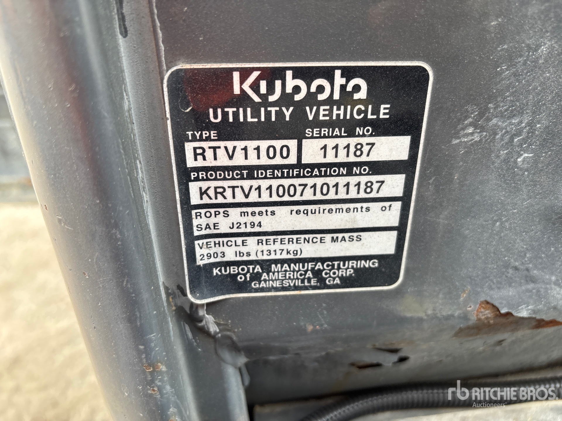2007 Kubota RTV1100