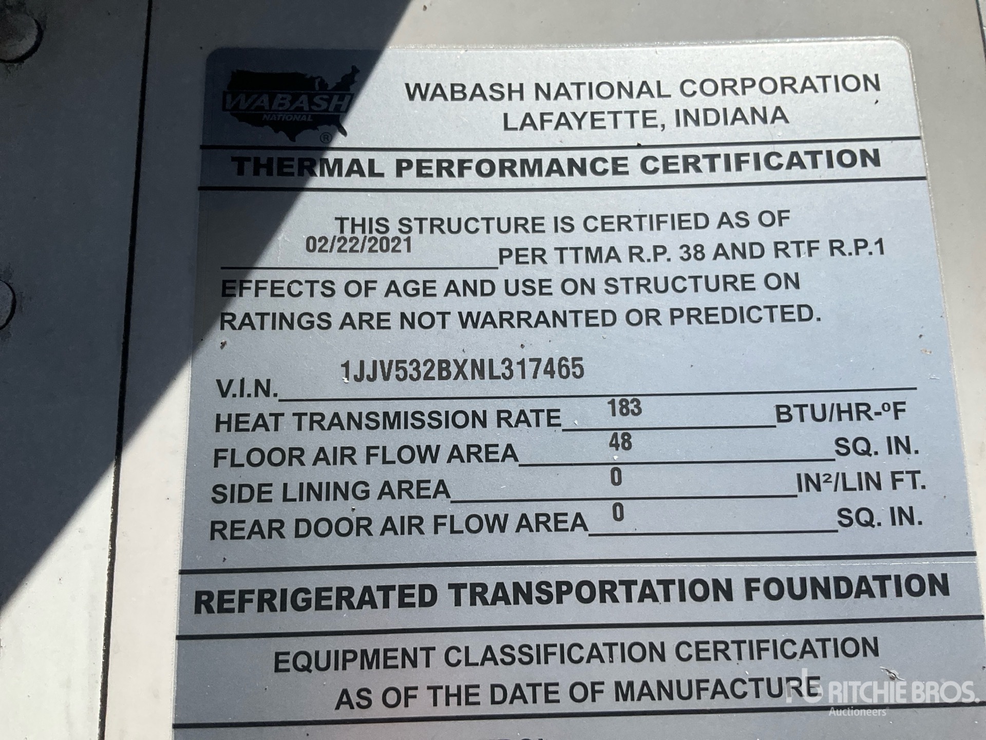2022 Wabash 53 ft x 96 in T/A