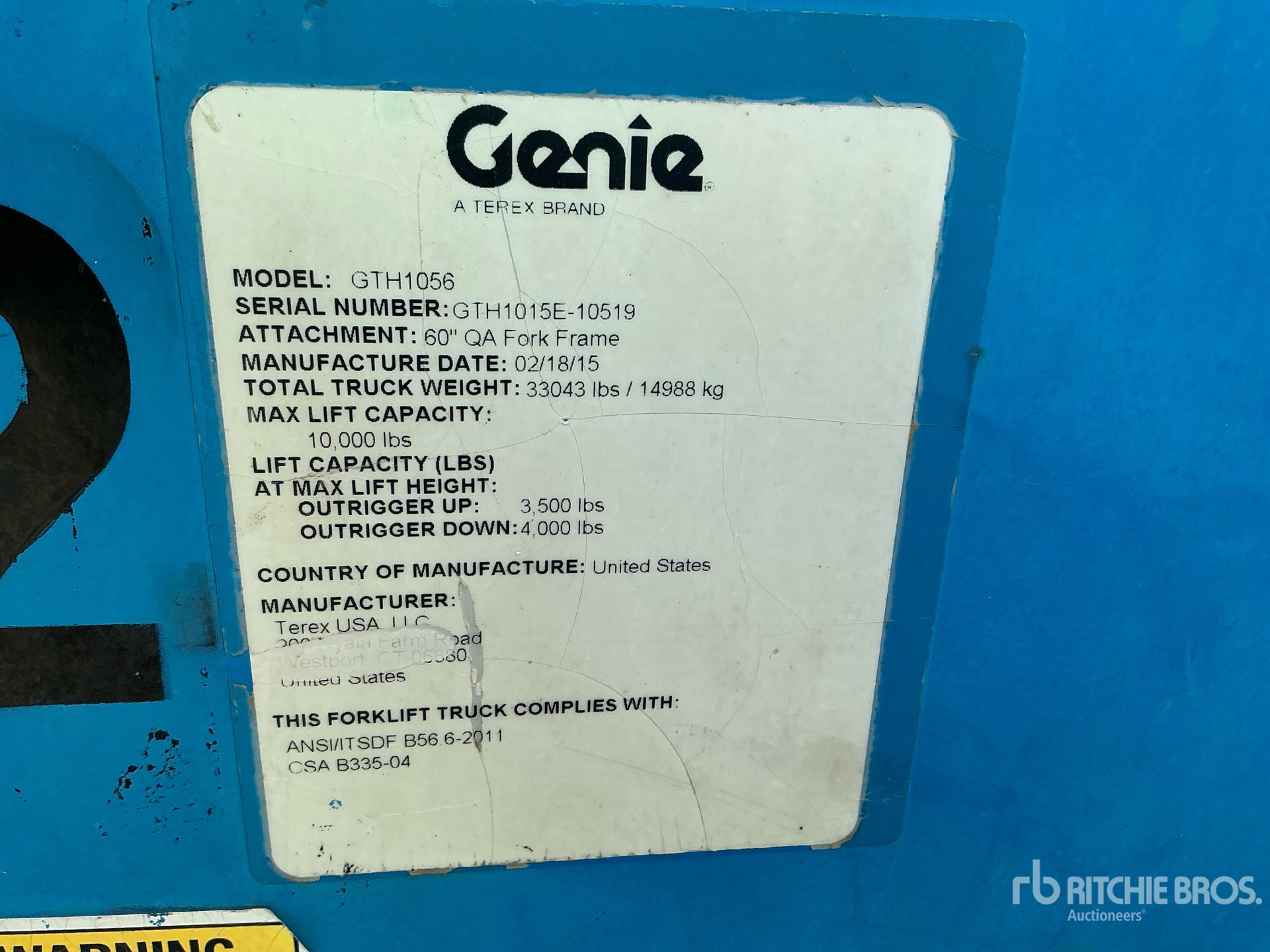 2015 Genie GTH-1056