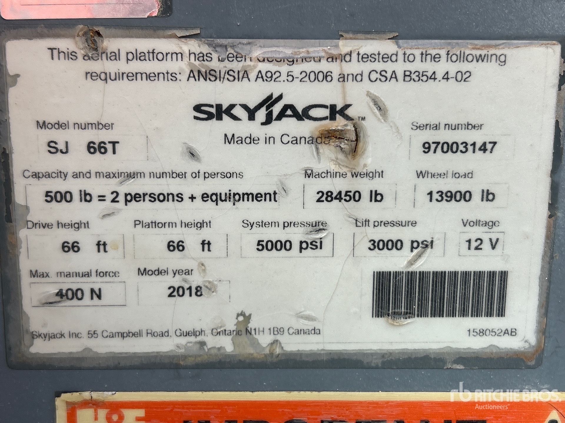 2018 Skyjack SJ66T