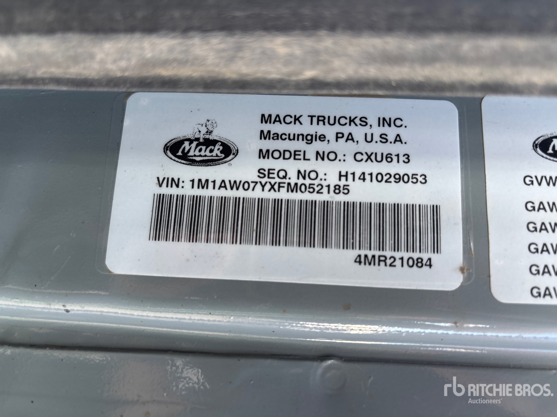 2015 Mack CXU613