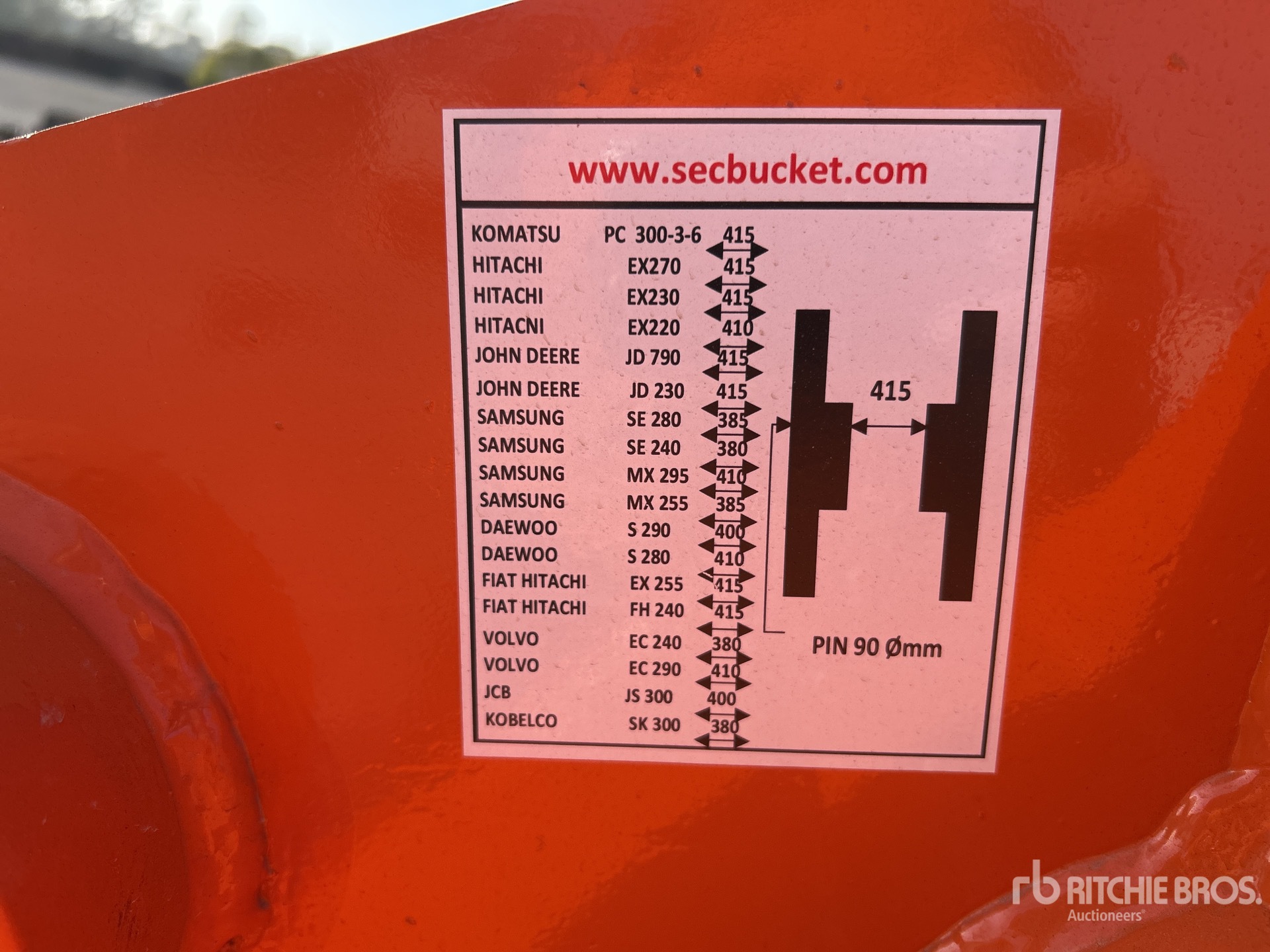 2026 SEC 48 in. to fit ZX270 digging (Unused)