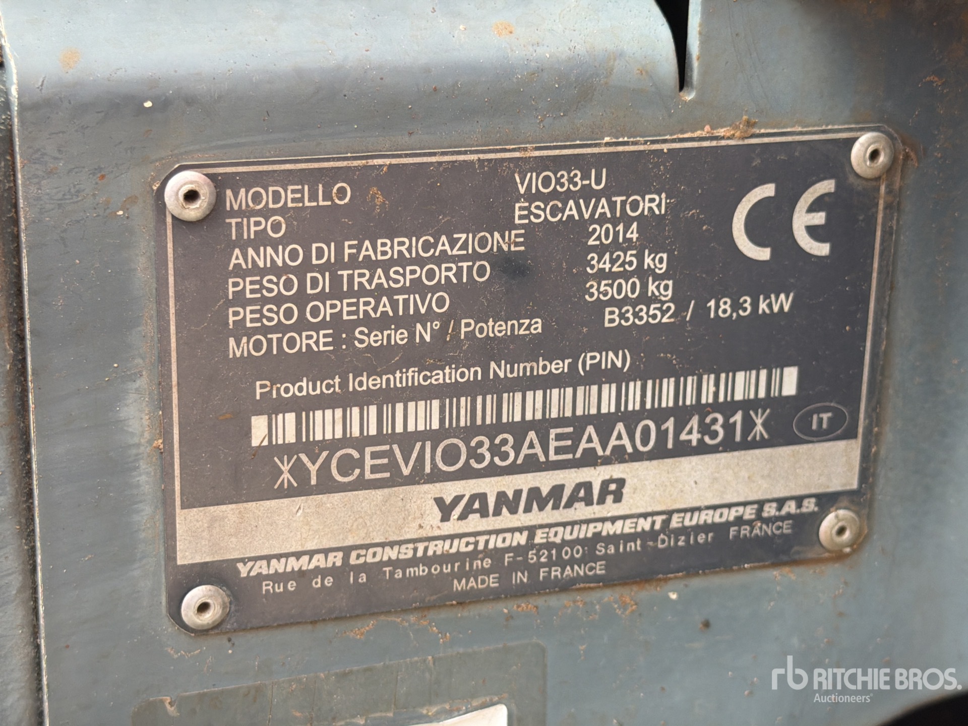 2014 Yanmar VIO33U