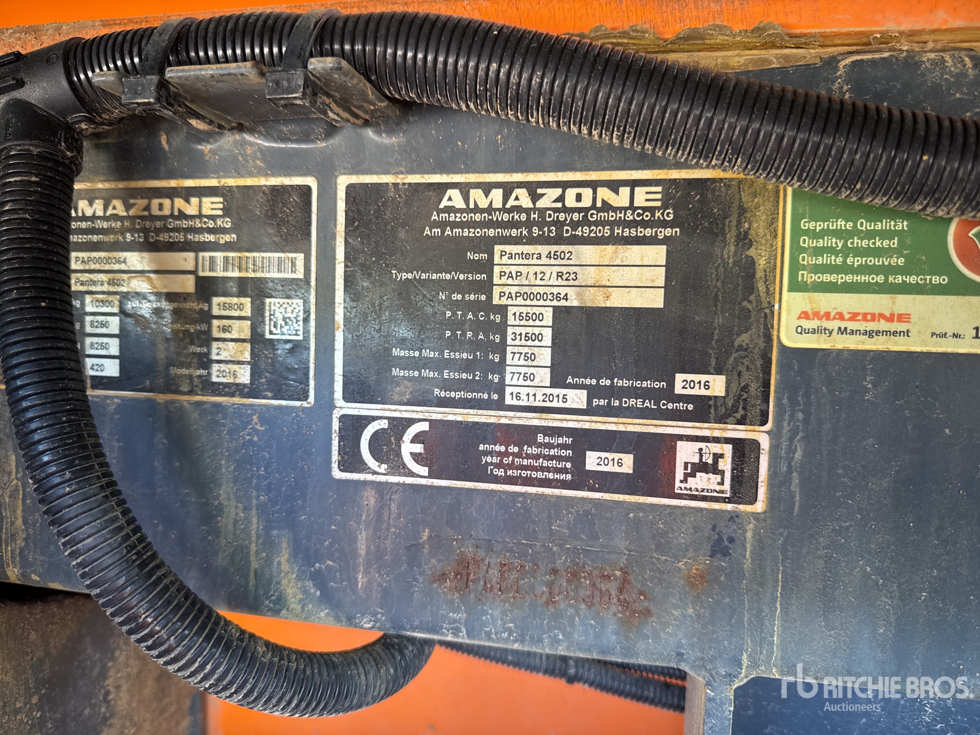 2016 Amazone PANTERA 4502