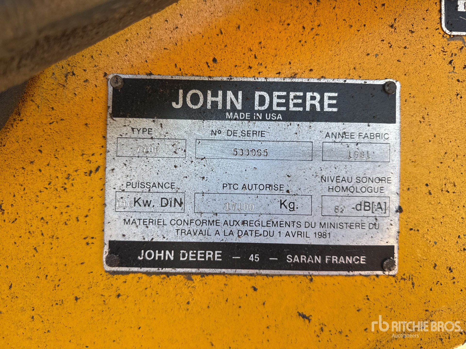 1991 John Deere 770B