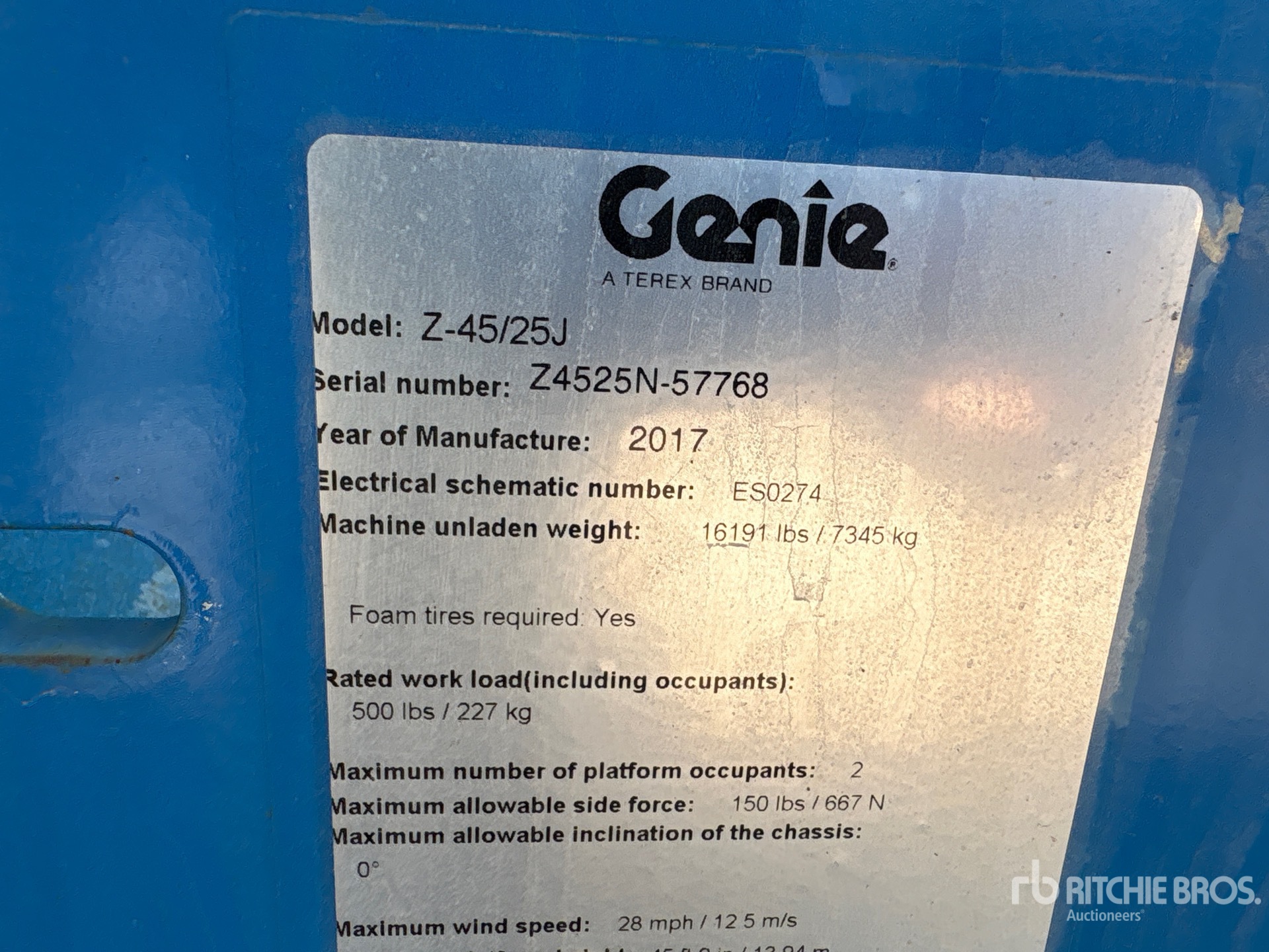 2017 Genie Z-45/25J