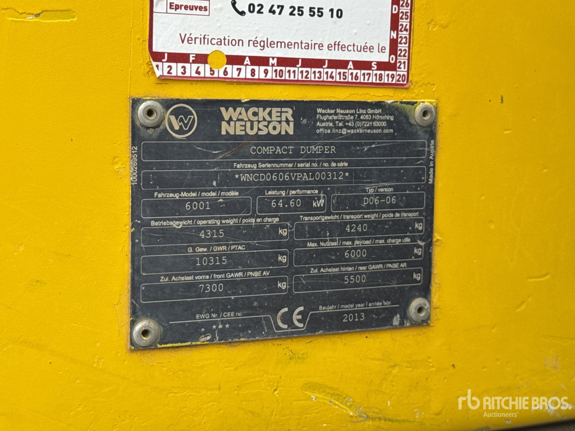 2013 Wacker Neuson 6001