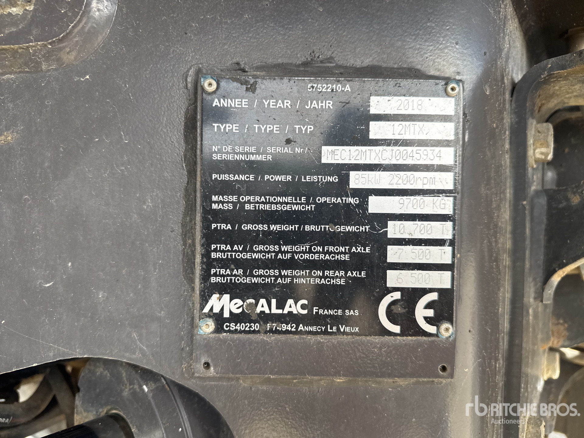 2018 Mecalac 12MTX