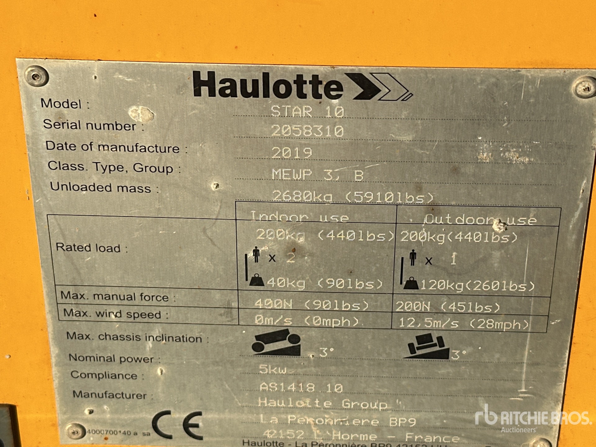 2019 Haulotte STAR 10