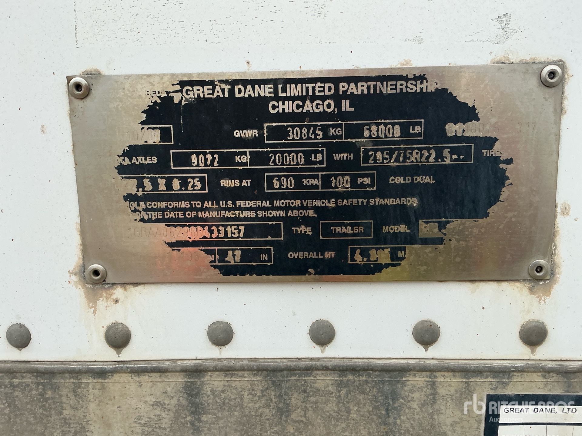 2008 Great Dane 53 ft x 102 in T/A