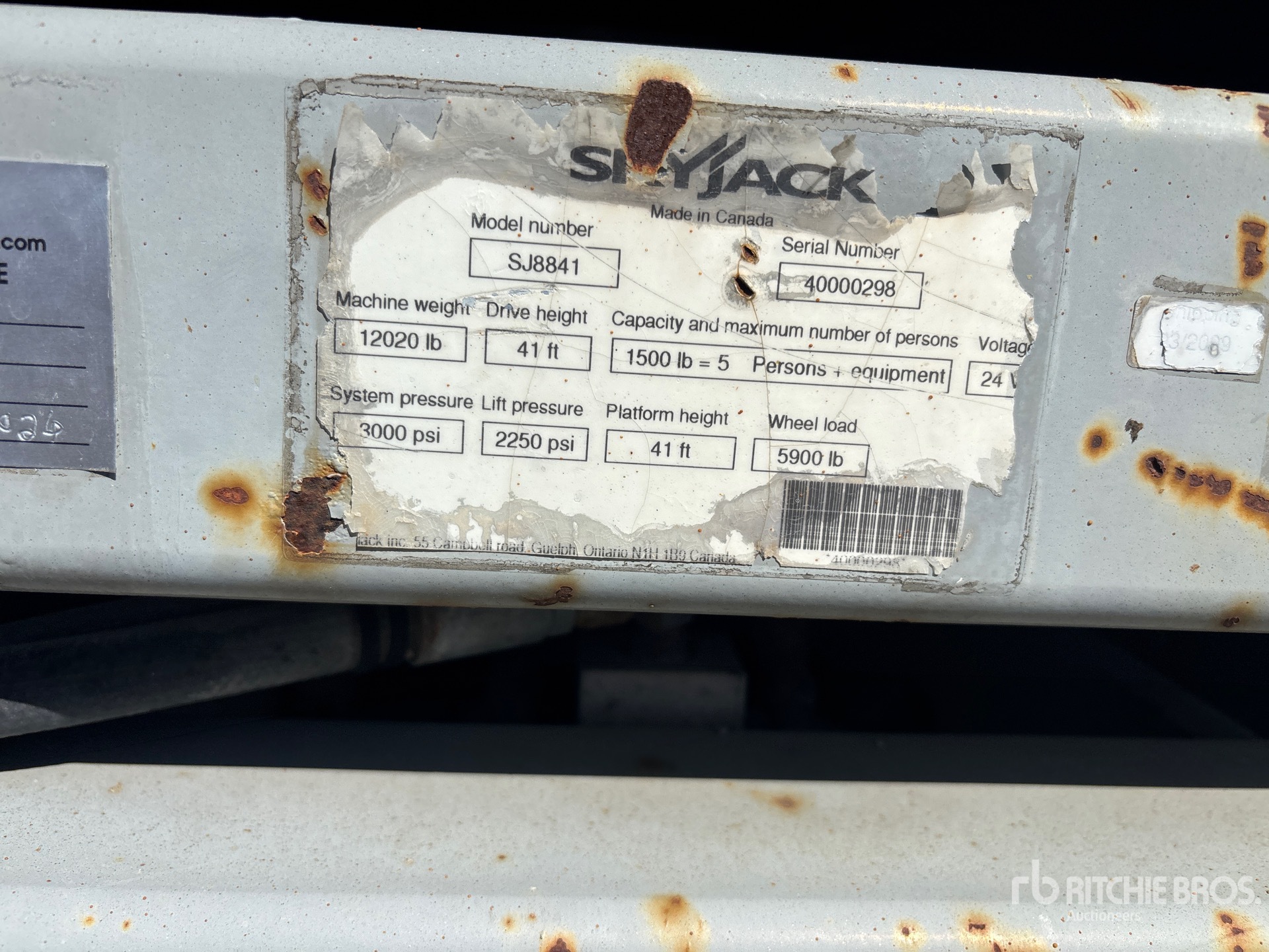 2009 Skyjack SJ8841RT