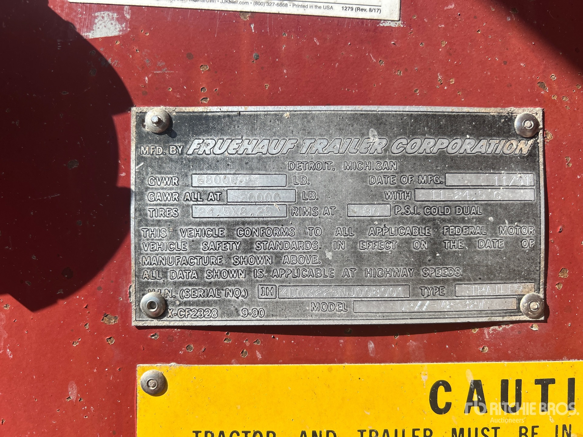 1992 Fruehauf 33 ft T/A